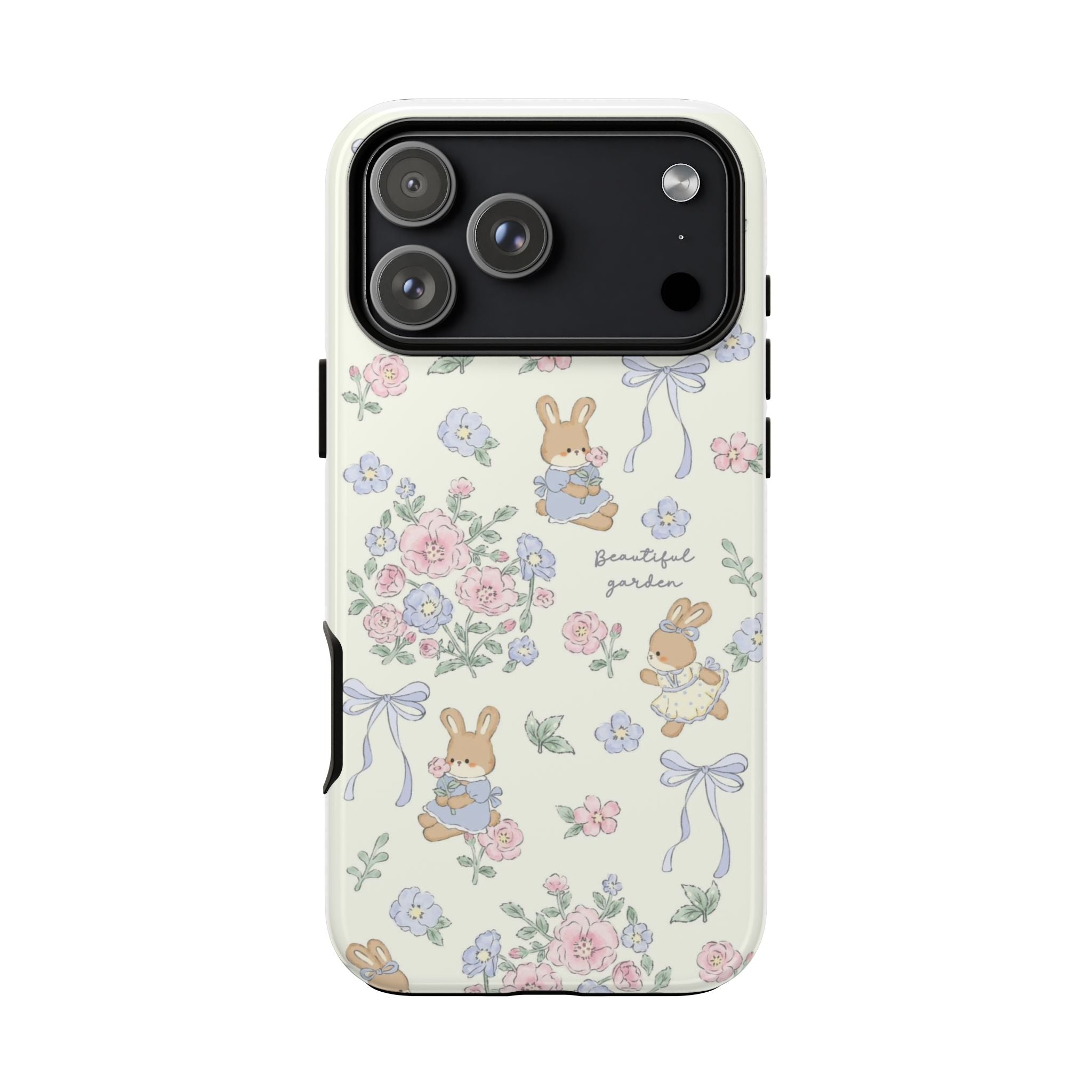 Floral Bunny Phone Case — "Beautiful Garden" Protective iPhone Cover