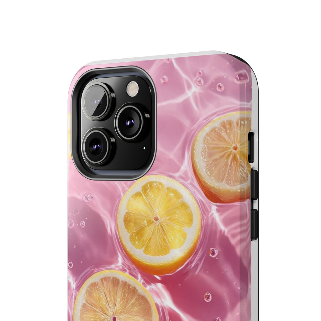 Tough Phone Case — Pink Citrus Lemon Swim Design