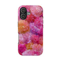 Floral Burst Tough Phone Case — Pink Watercolor Peony Protective Cover