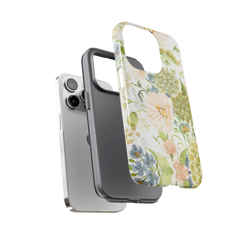 Floral Watercolor Phone Case — Pastel Garden Tough Case