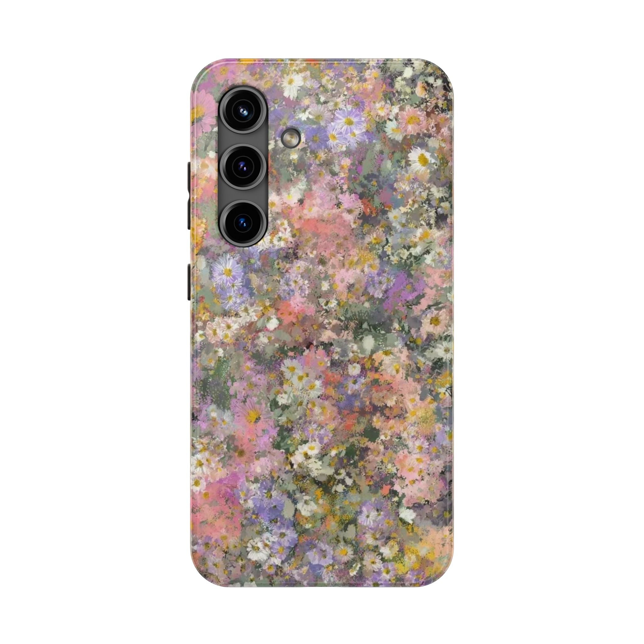 Floral Impression Tough Phone Case — Pastel Meadow Protective Cover