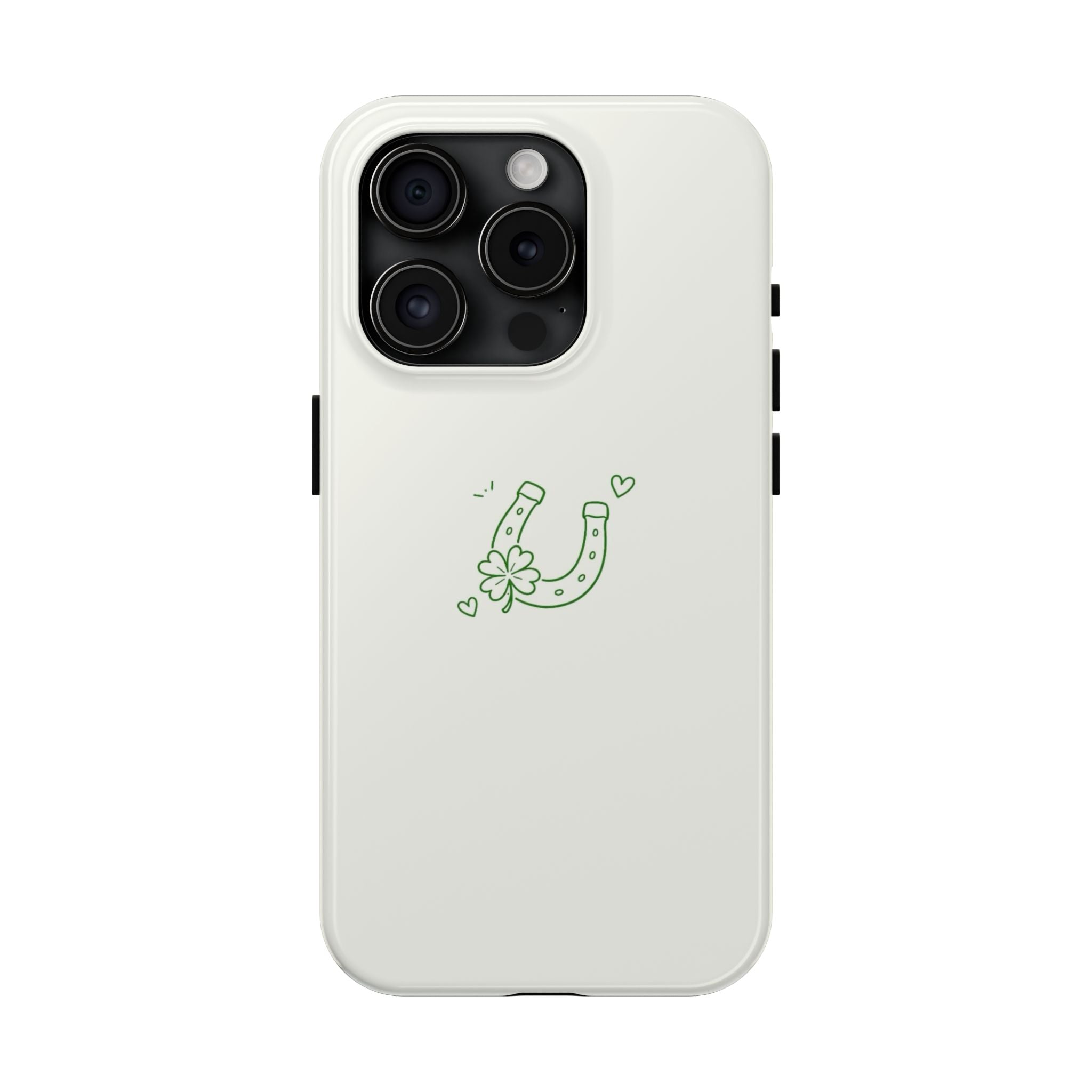 Lucky Clover Horseshoe Tough Phone Case — Minimal St. Patrick’s Day Protection