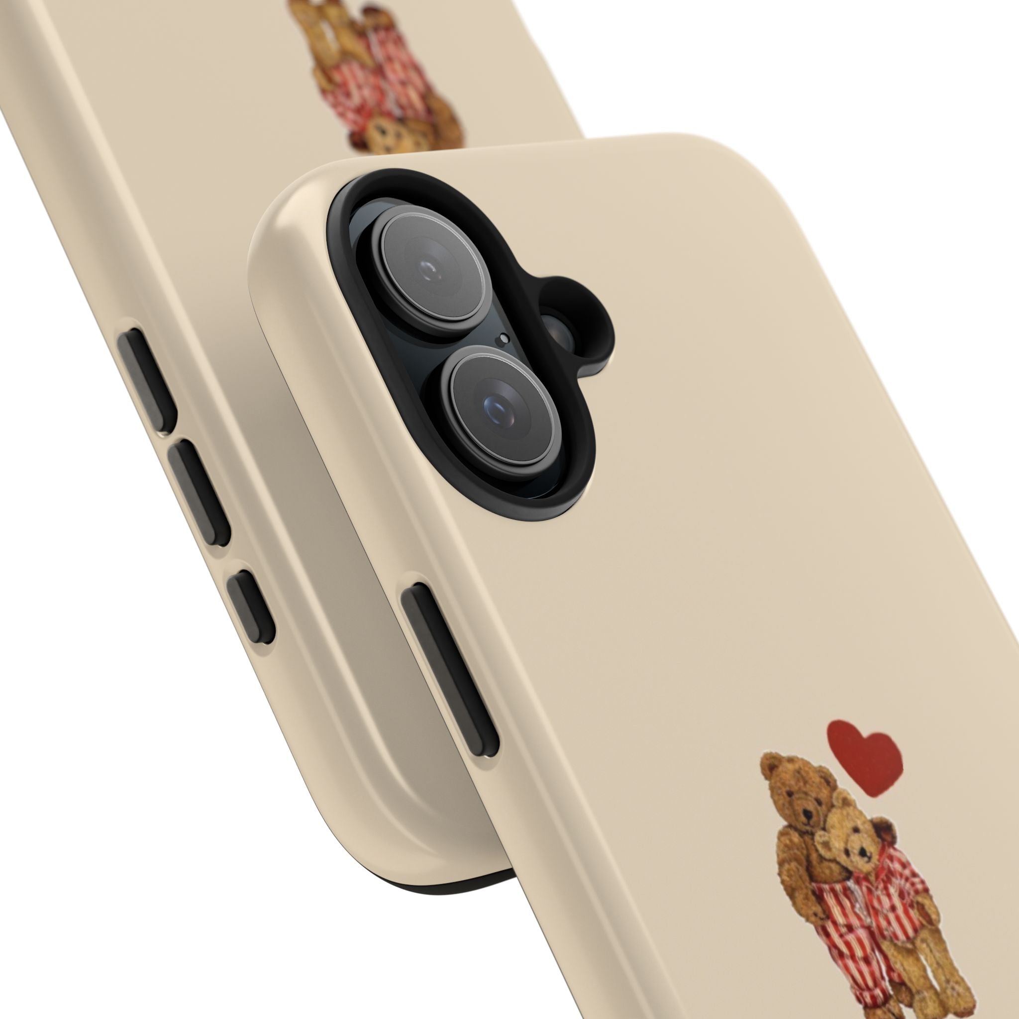 Tough Phone Case — Cute Teddy Bear with Heart Protective Cover