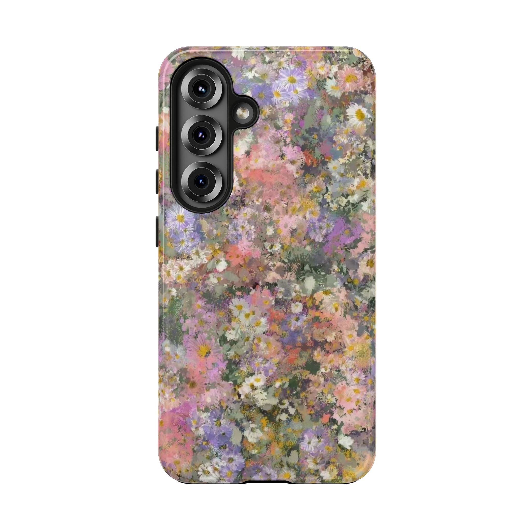 Floral Impression Tough Phone Case — Pastel Meadow Protective Cover
