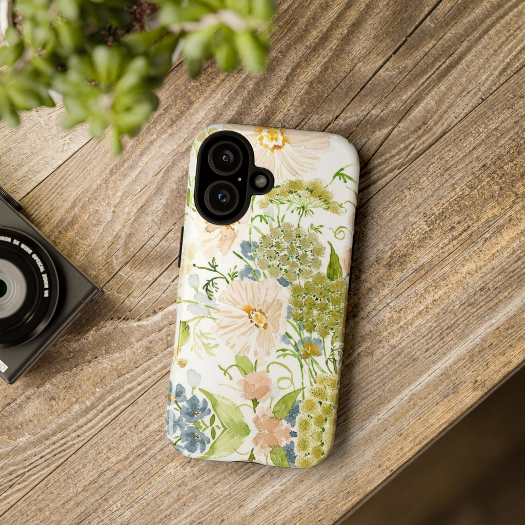Floral Watercolor Phone Case — Pastel Garden Tough Case