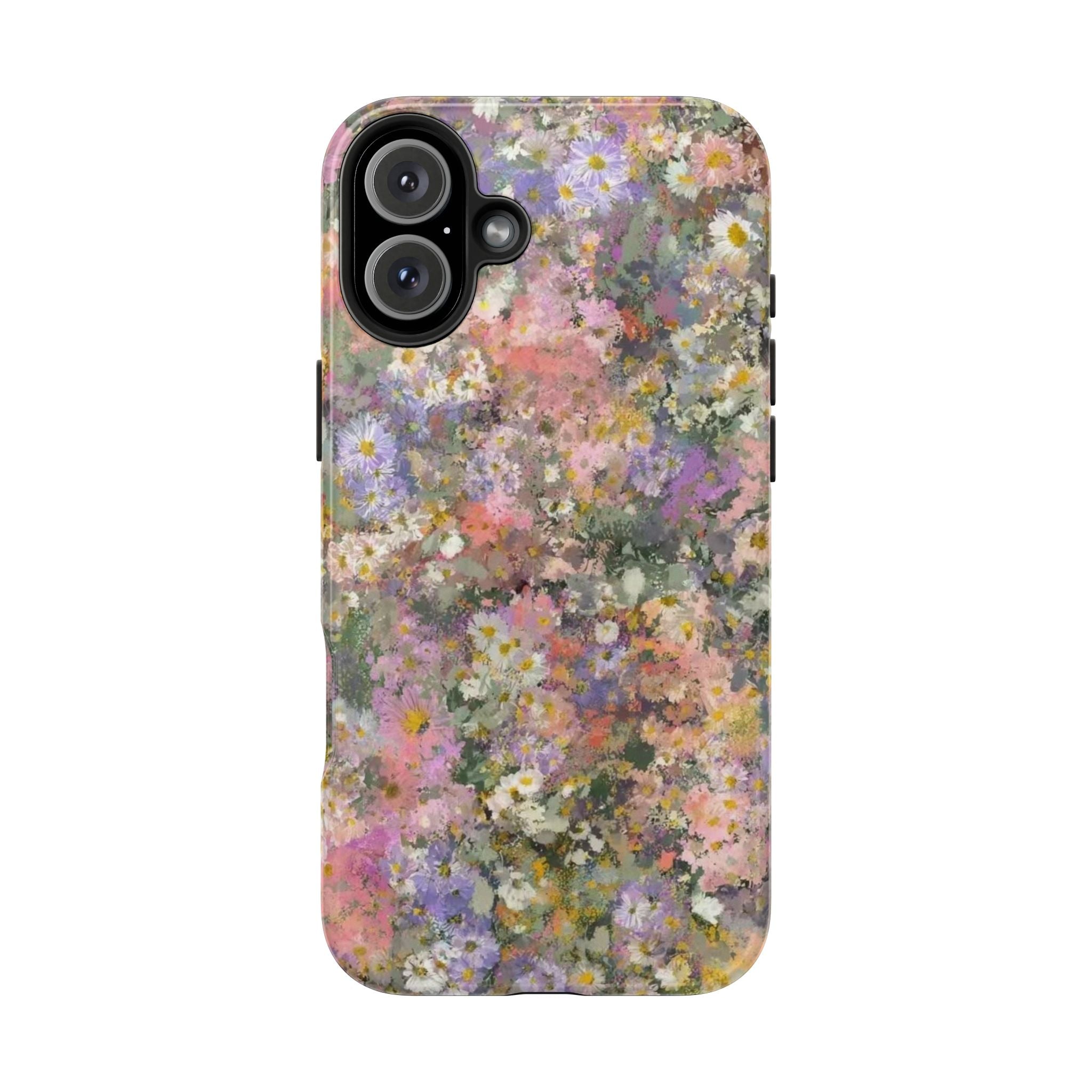 Floral Impression Tough Phone Case — Pastel Meadow Protective Cover