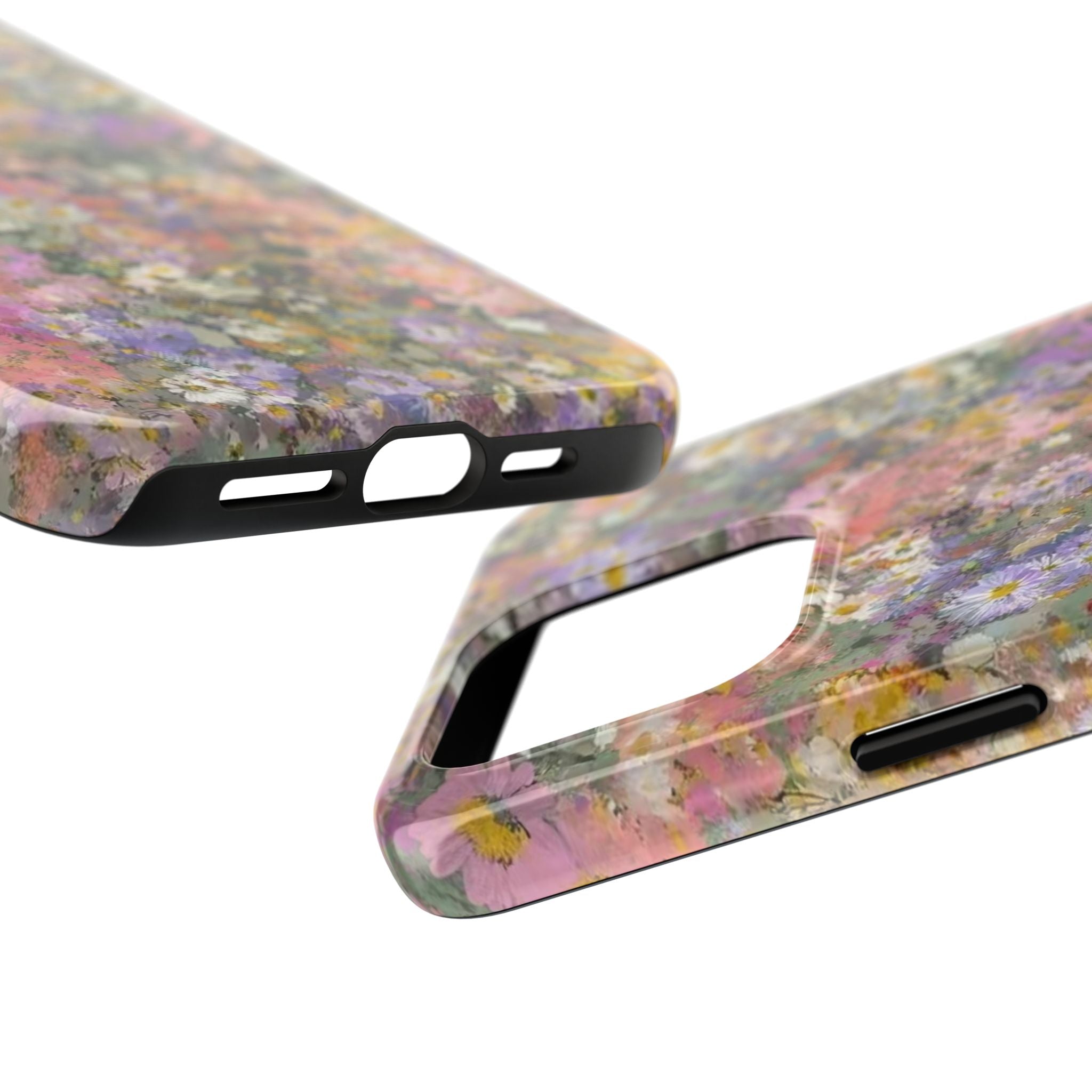 Floral Impression Tough Phone Case — Pastel Meadow Protective Cover