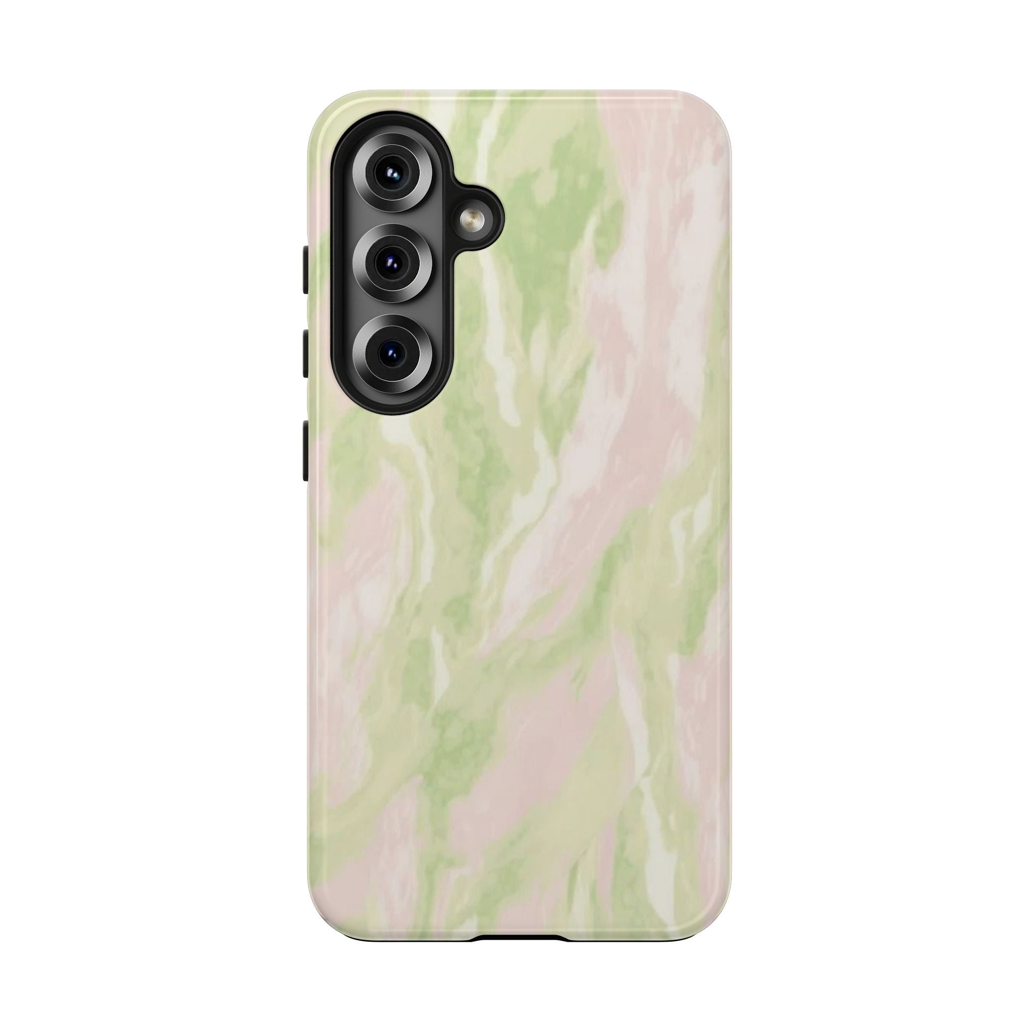 Pastel Marble Tough Phone Case — Pink & Sage Protective Phone Cover