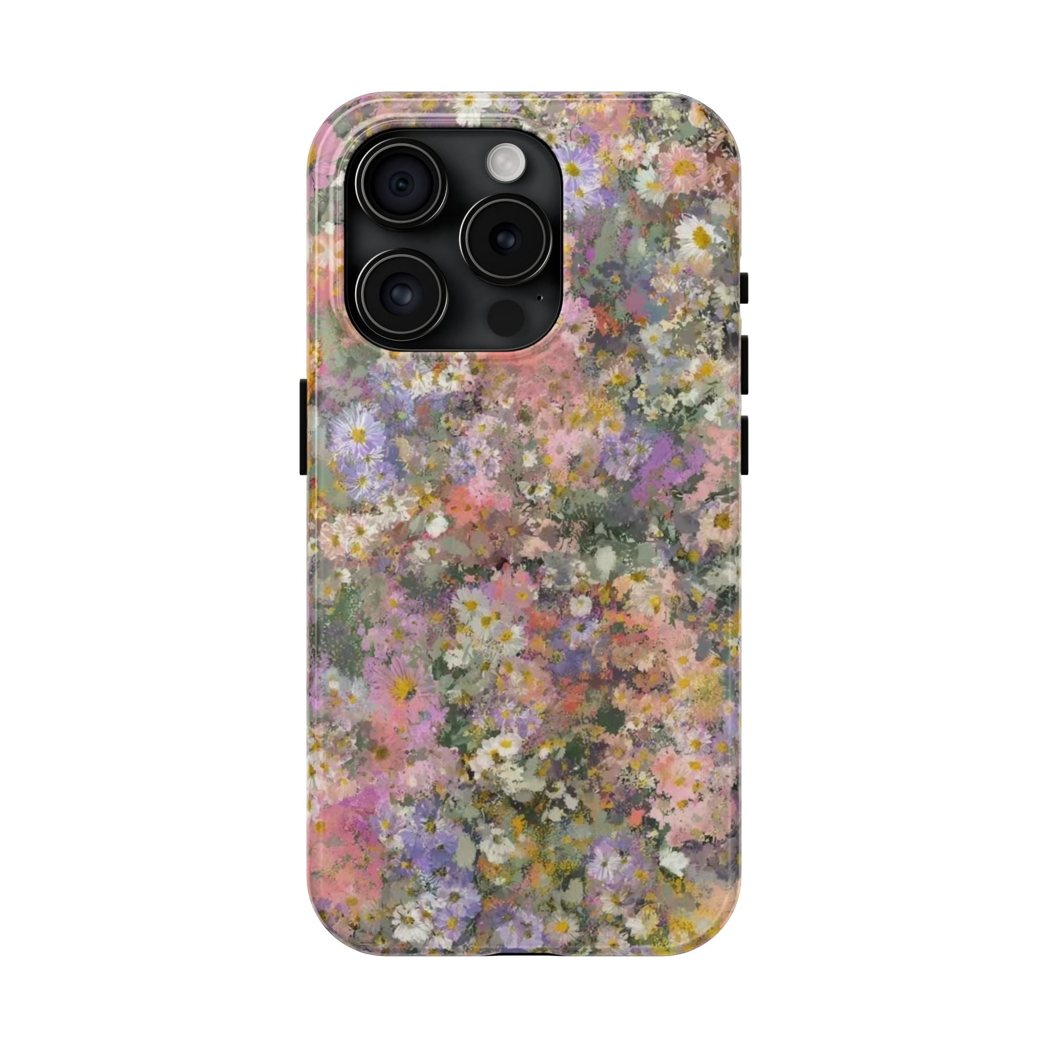 Floral Impression Tough Phone Case — Pastel Meadow Protective Cover