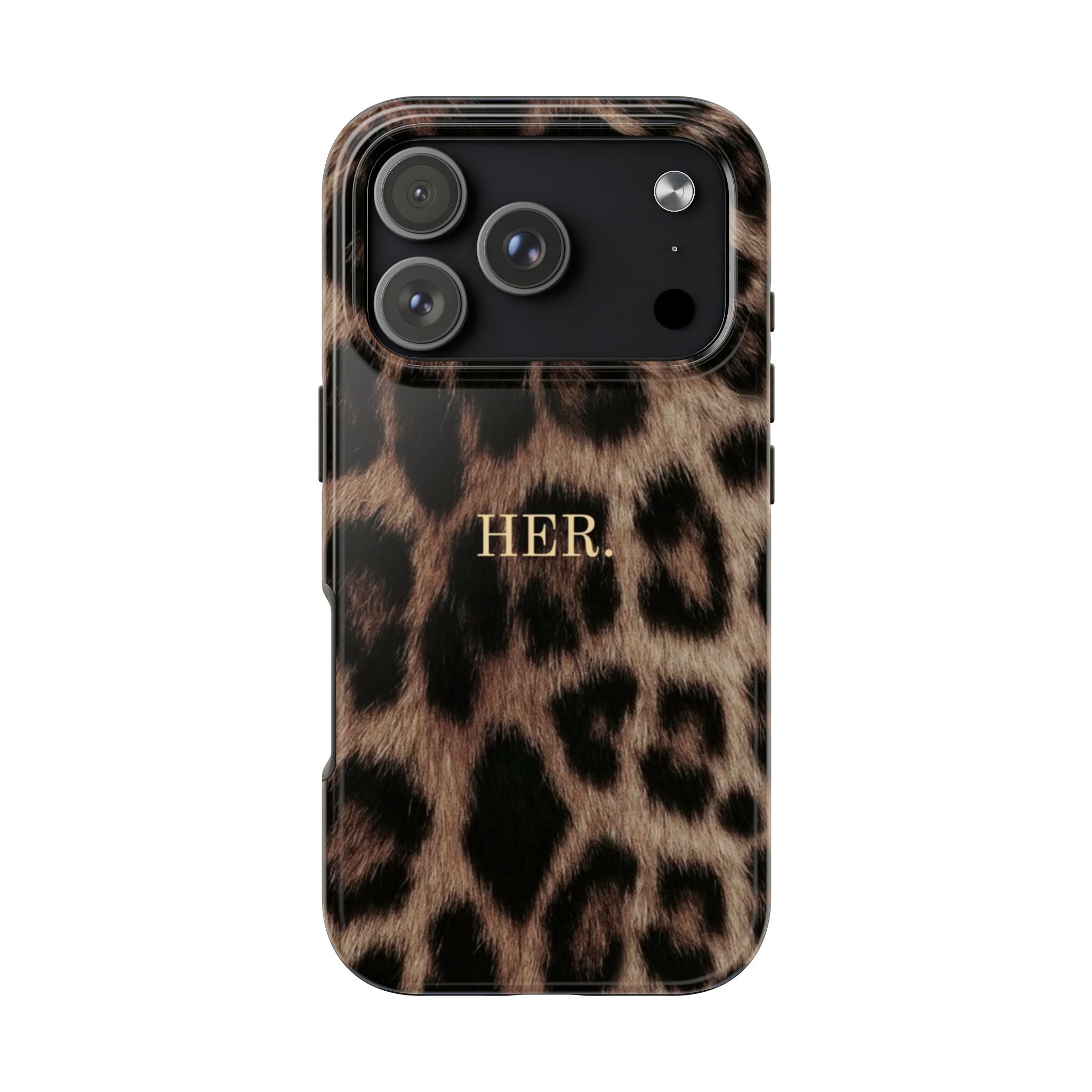Leopard Print 'HER.' Tough Phone Case — Stylish Protective iPhone Cover