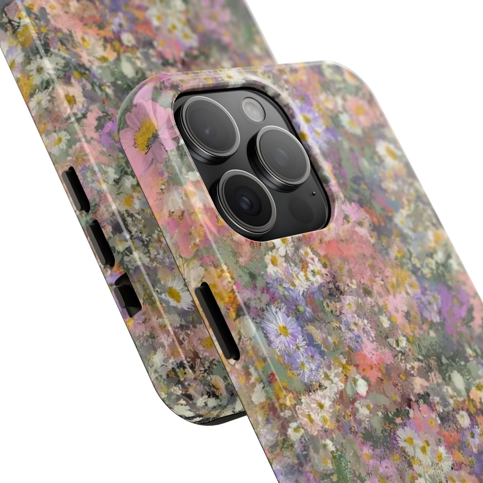 Floral Impression Tough Phone Case — Pastel Meadow Protective Cover