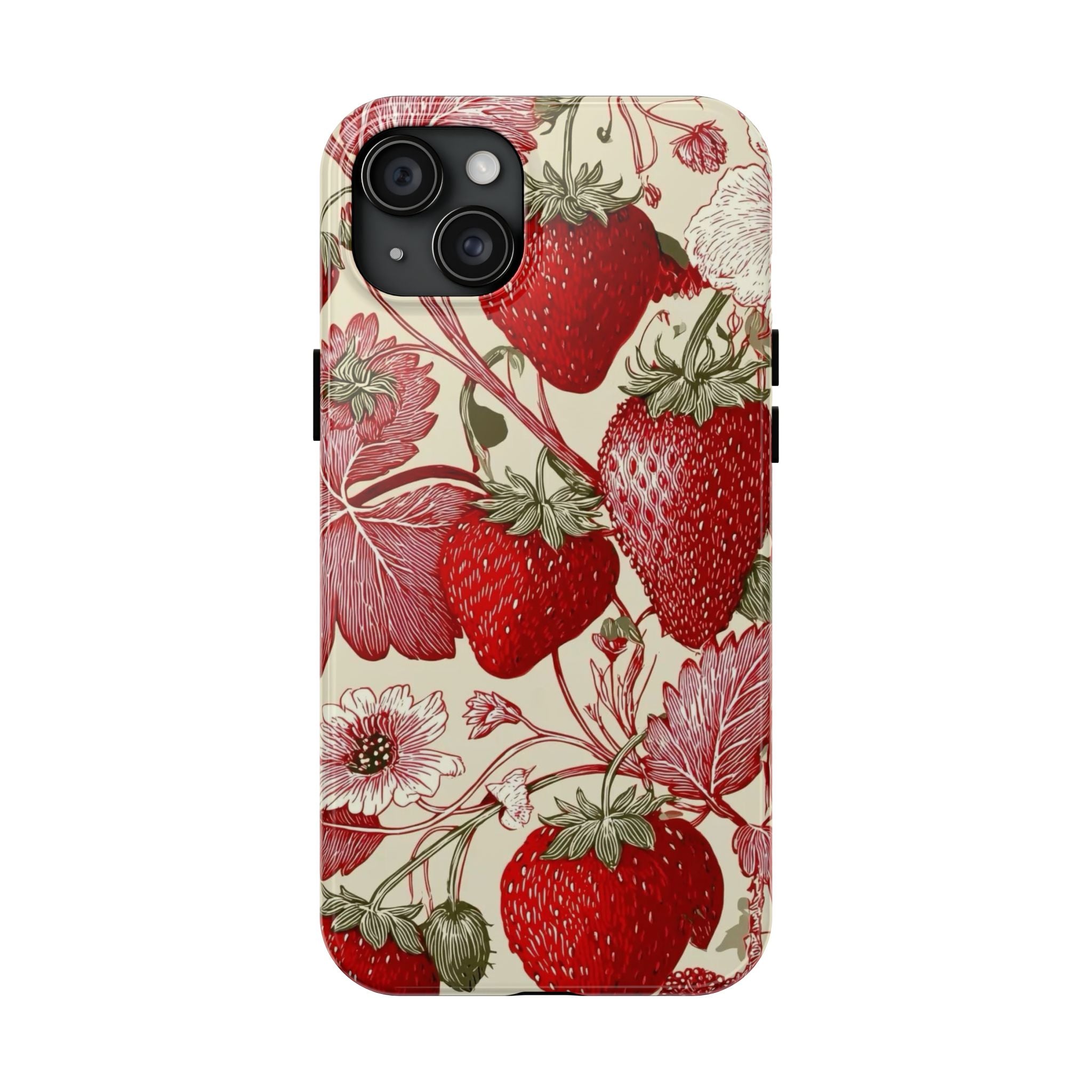 Strawberry Vintage Tough Phone Case — Protective Floral iPhone Cover