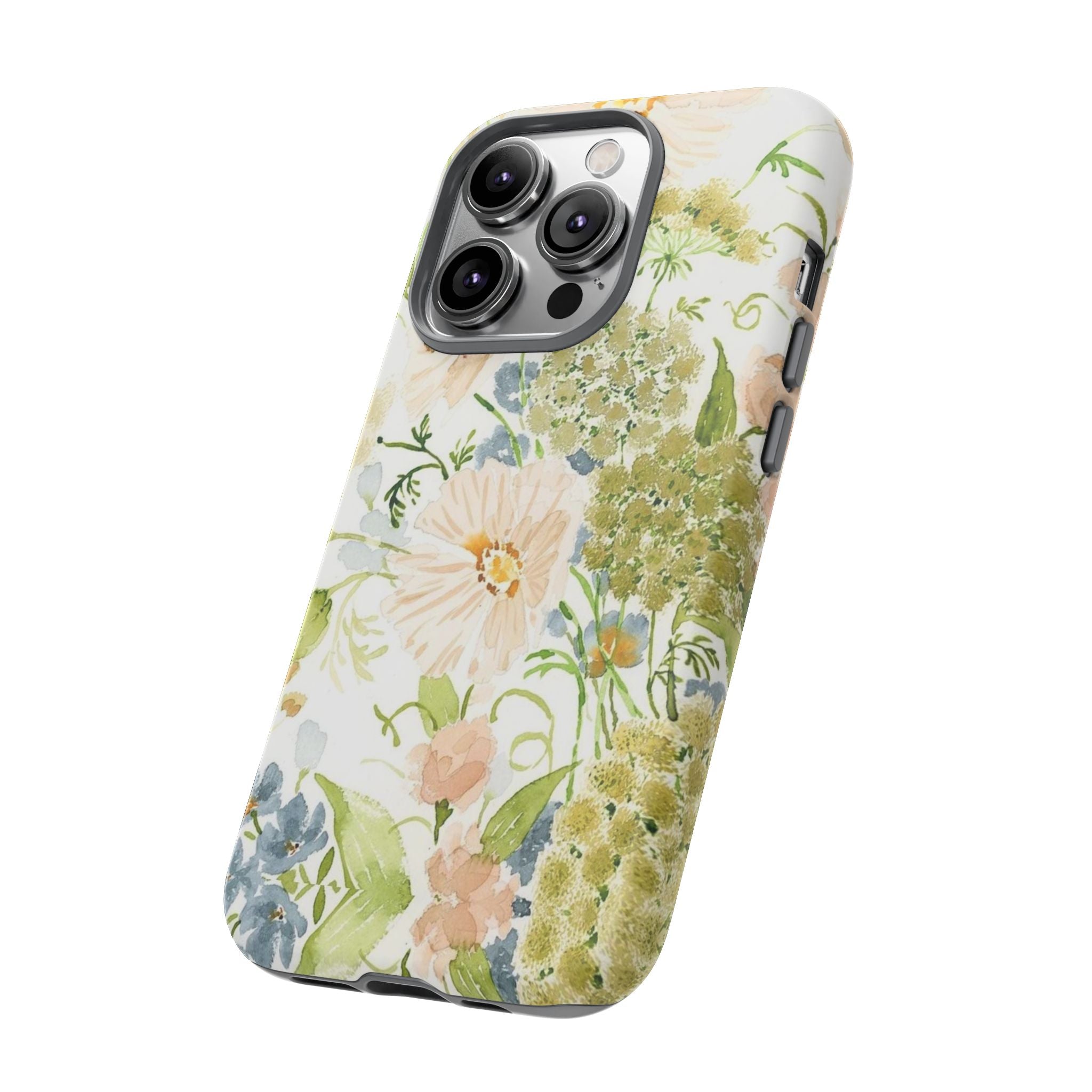Floral Watercolor Phone Case — Pastel Garden Tough Case