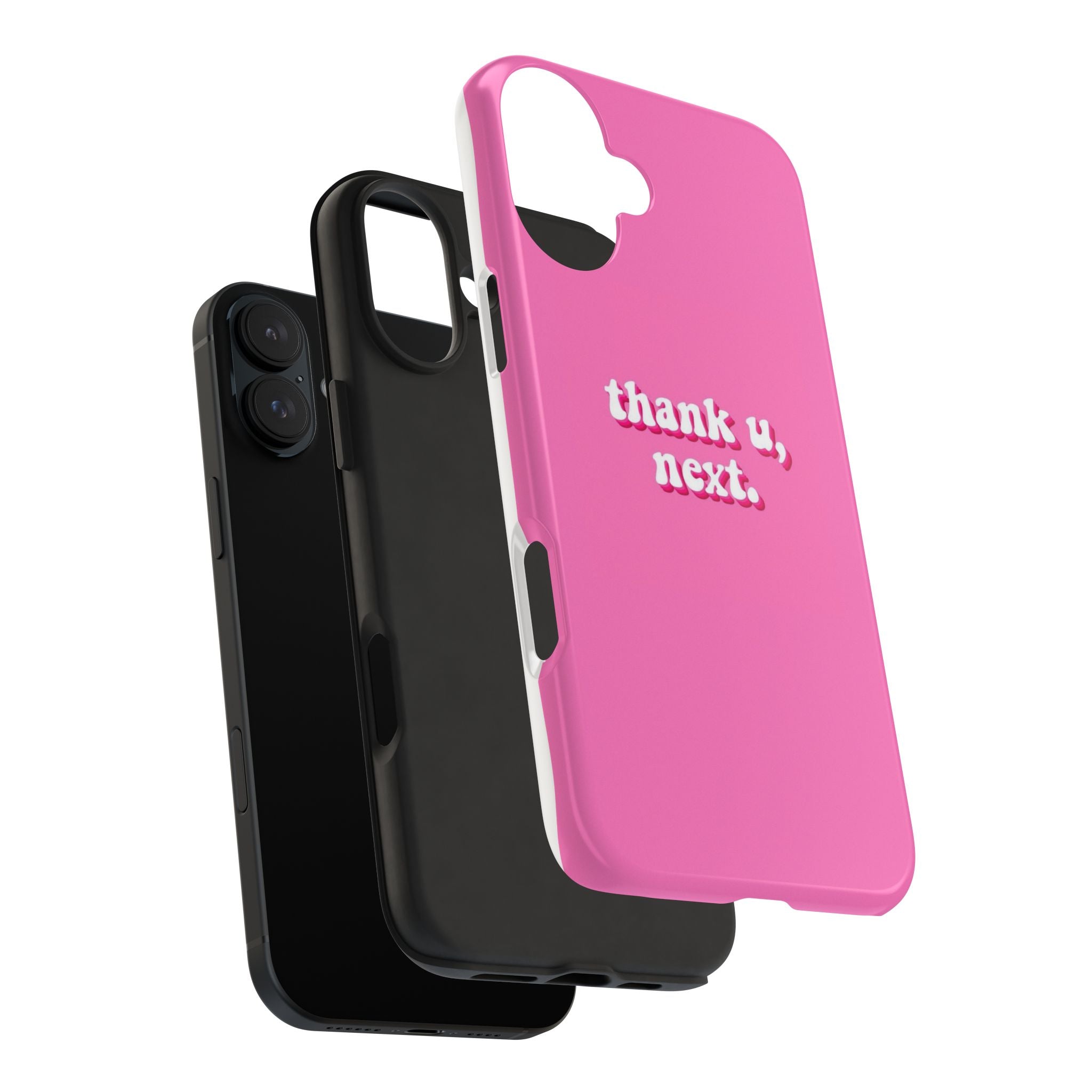 Pink 'thank u, next.' Tough Phone Case — Protective iPhone Case with Trendy Script