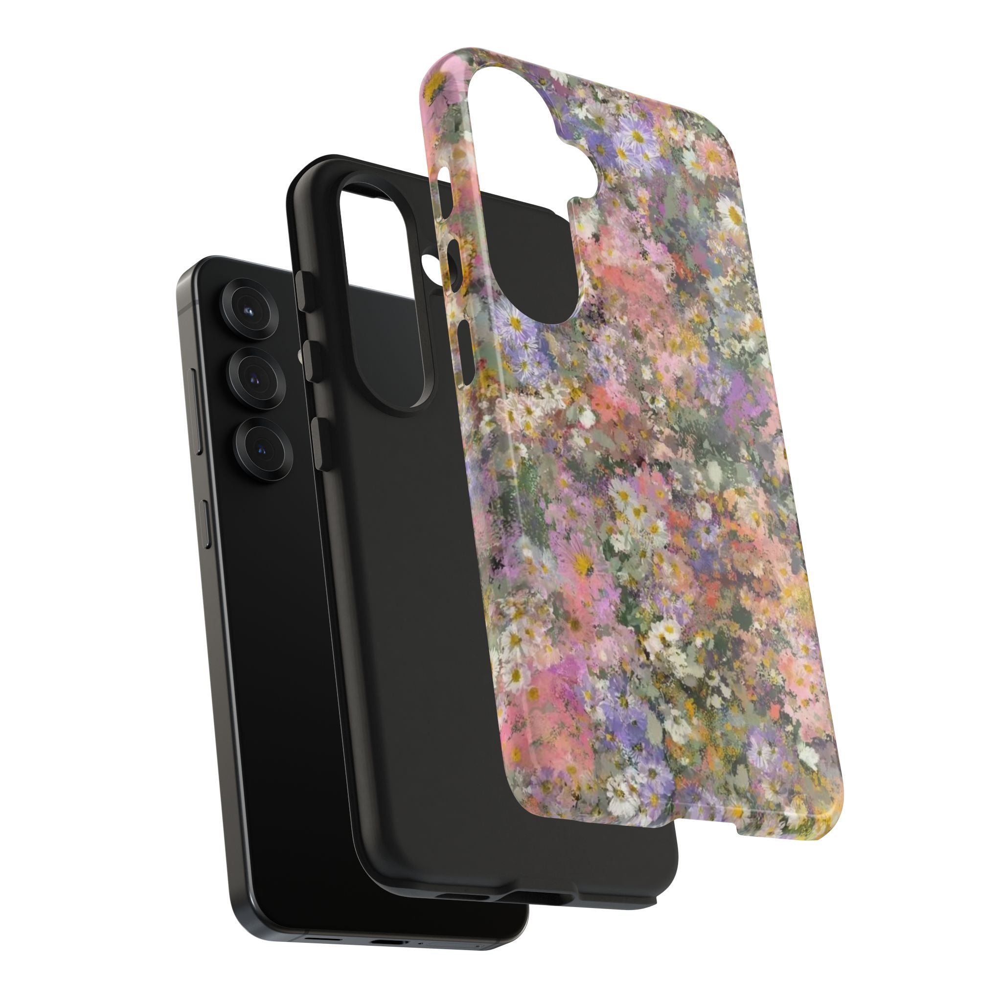 Floral Impression Tough Phone Case — Pastel Meadow Protective Cover