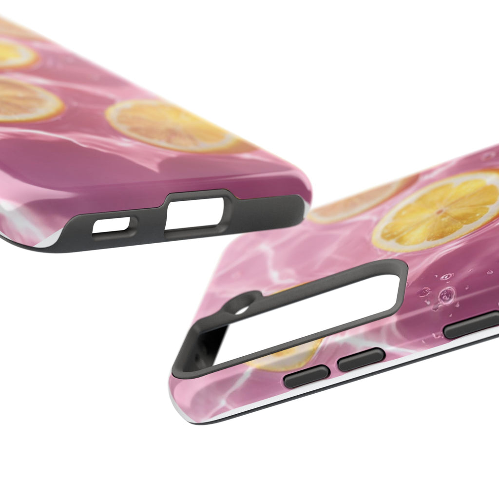Tough Phone Case — Pink Citrus Lemon Swim Design