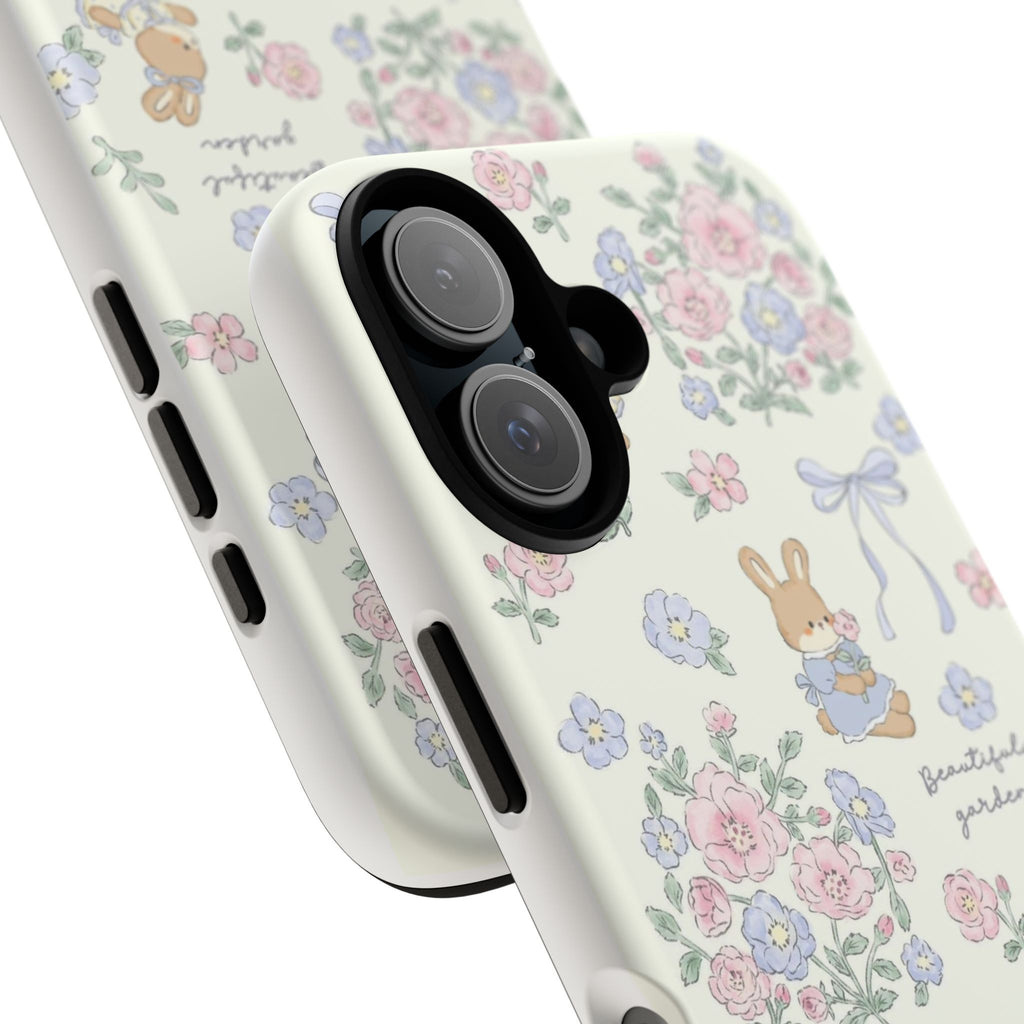 Floral Bunny Phone Case — "Beautiful Garden" Protective iPhone Cover