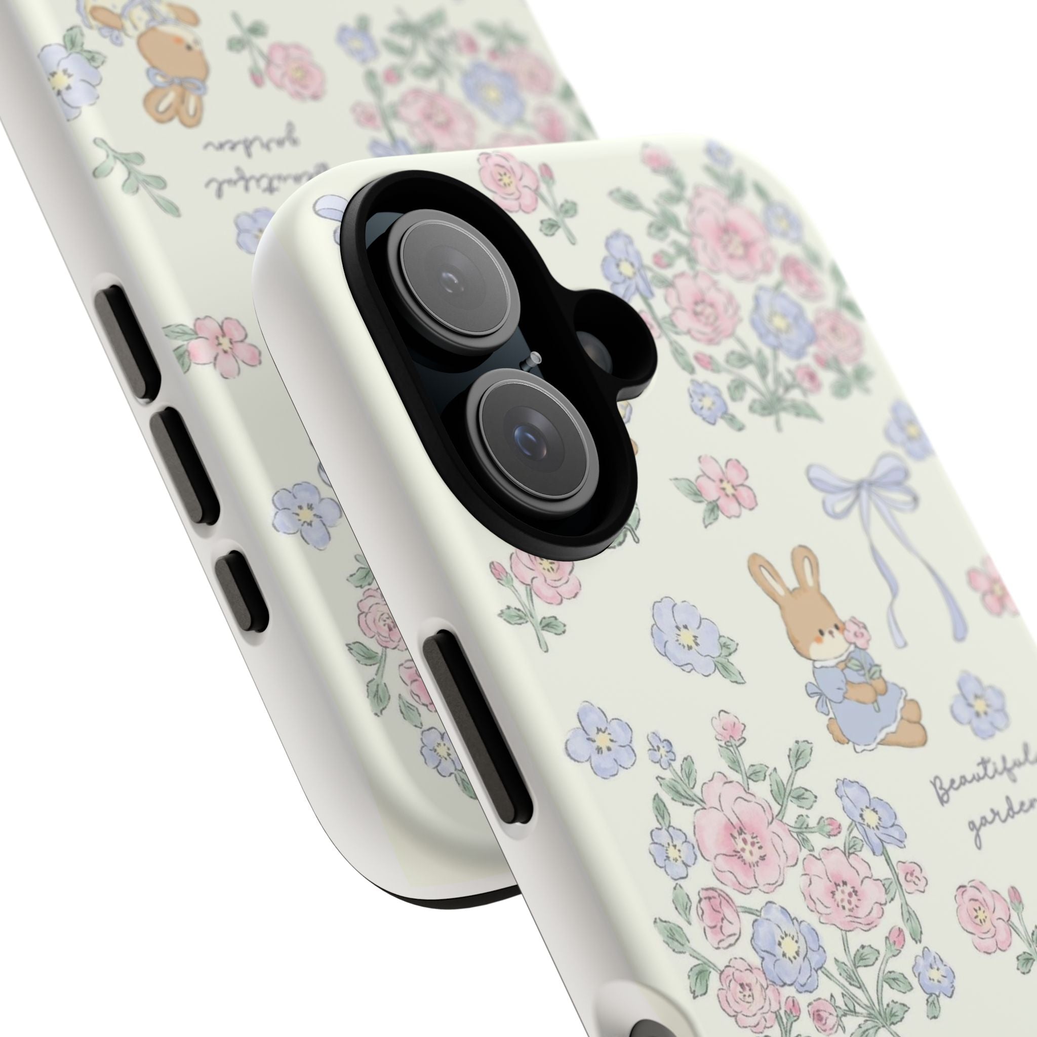 Floral Bunny Phone Case — "Beautiful Garden" Protective iPhone Cover
