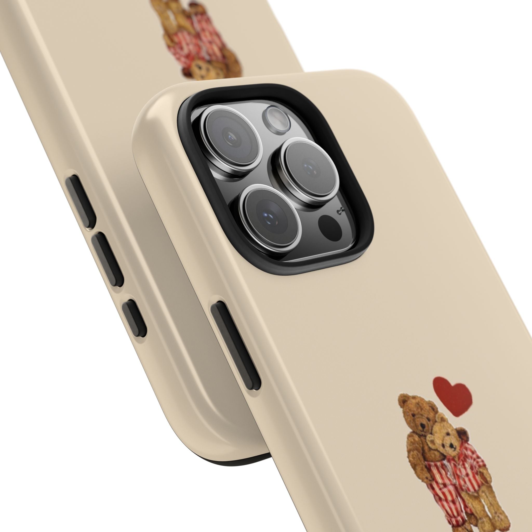 Tough Phone Case — Cute Teddy Bear with Heart Protective Cover