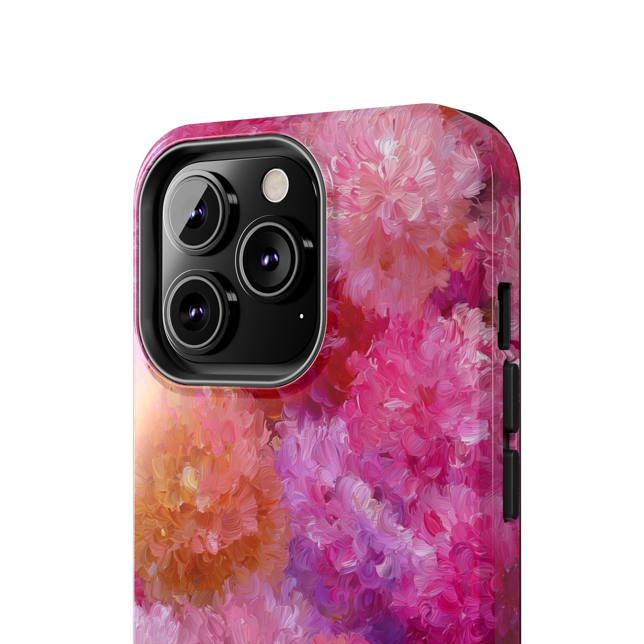 Floral Burst Tough Phone Case — Pink Watercolor Peony Protective Cover