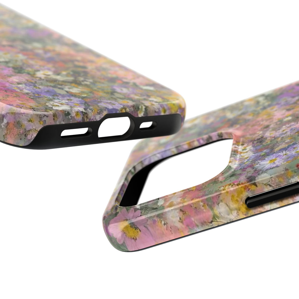 Floral Impression Tough Phone Case — Pastel Meadow Protective Cover