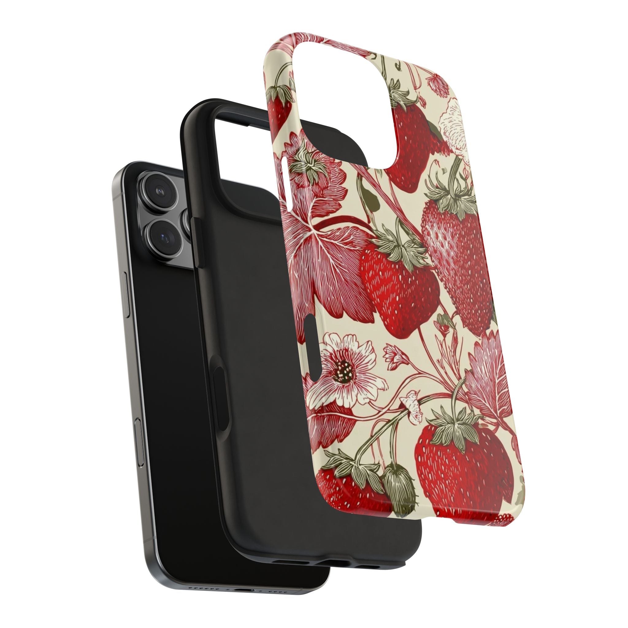 Strawberry Vintage Tough Phone Case — Protective Floral iPhone Cover