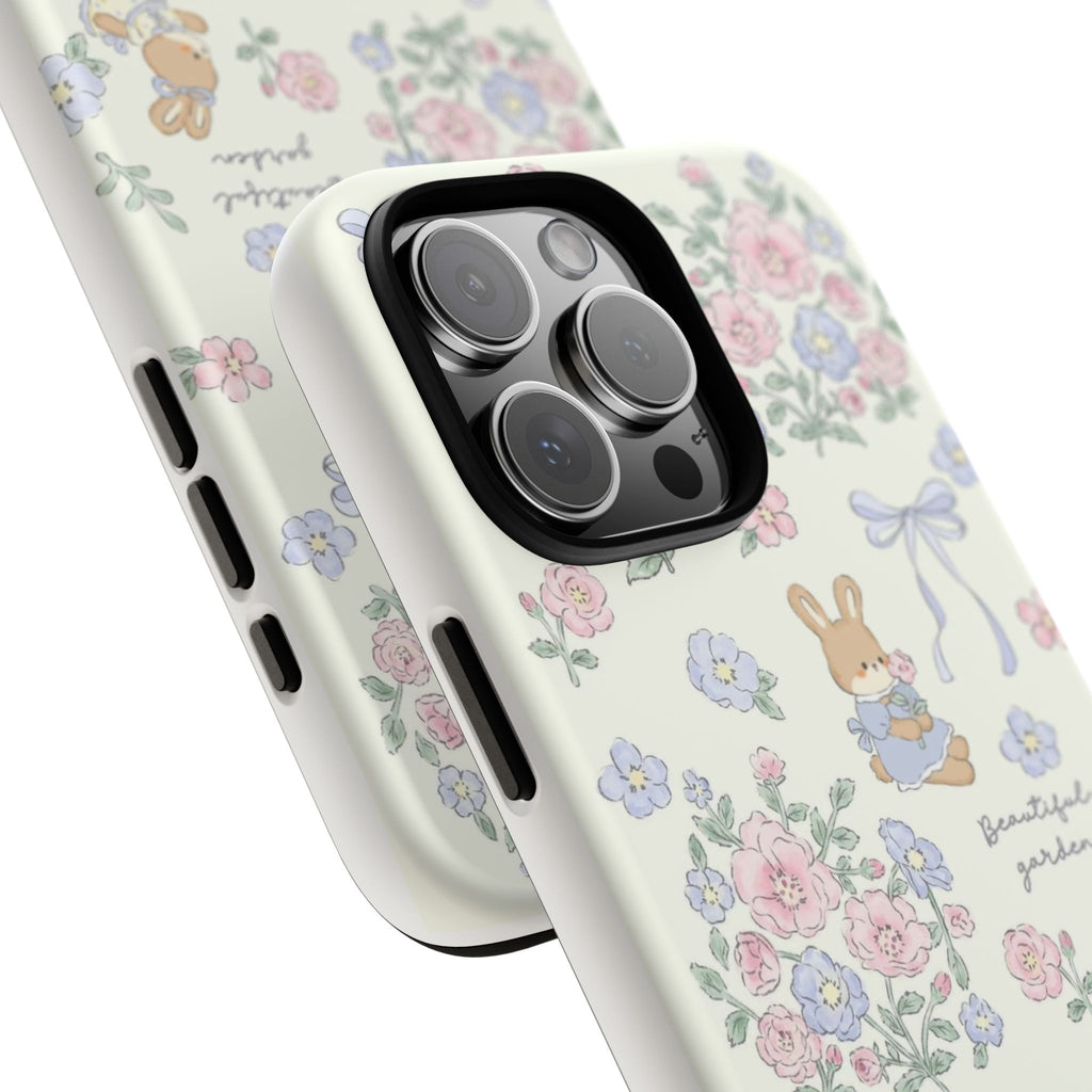 Floral Bunny Phone Case — "Beautiful Garden" Protective iPhone Cover