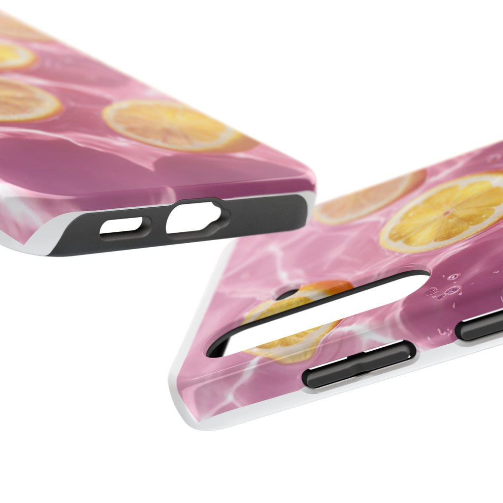 Tough Phone Case — Pink Citrus Lemon Swim Design