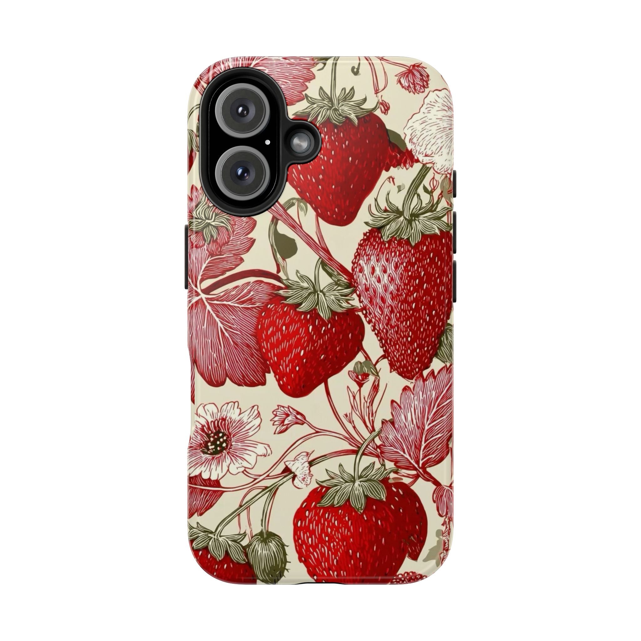 Strawberry Vintage Tough Phone Case — Protective Floral iPhone Cover