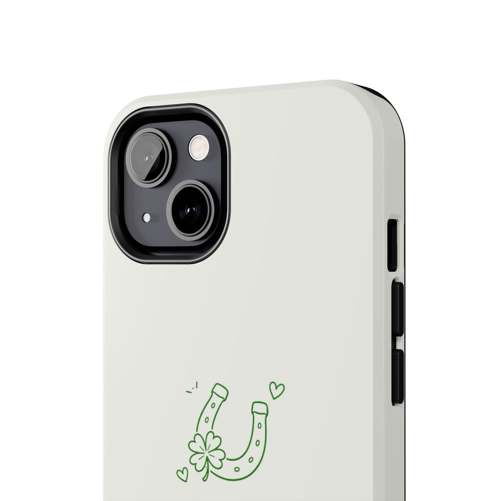 Lucky Clover Horseshoe Tough Phone Case — Minimal St. Patrick’s Day Protection
