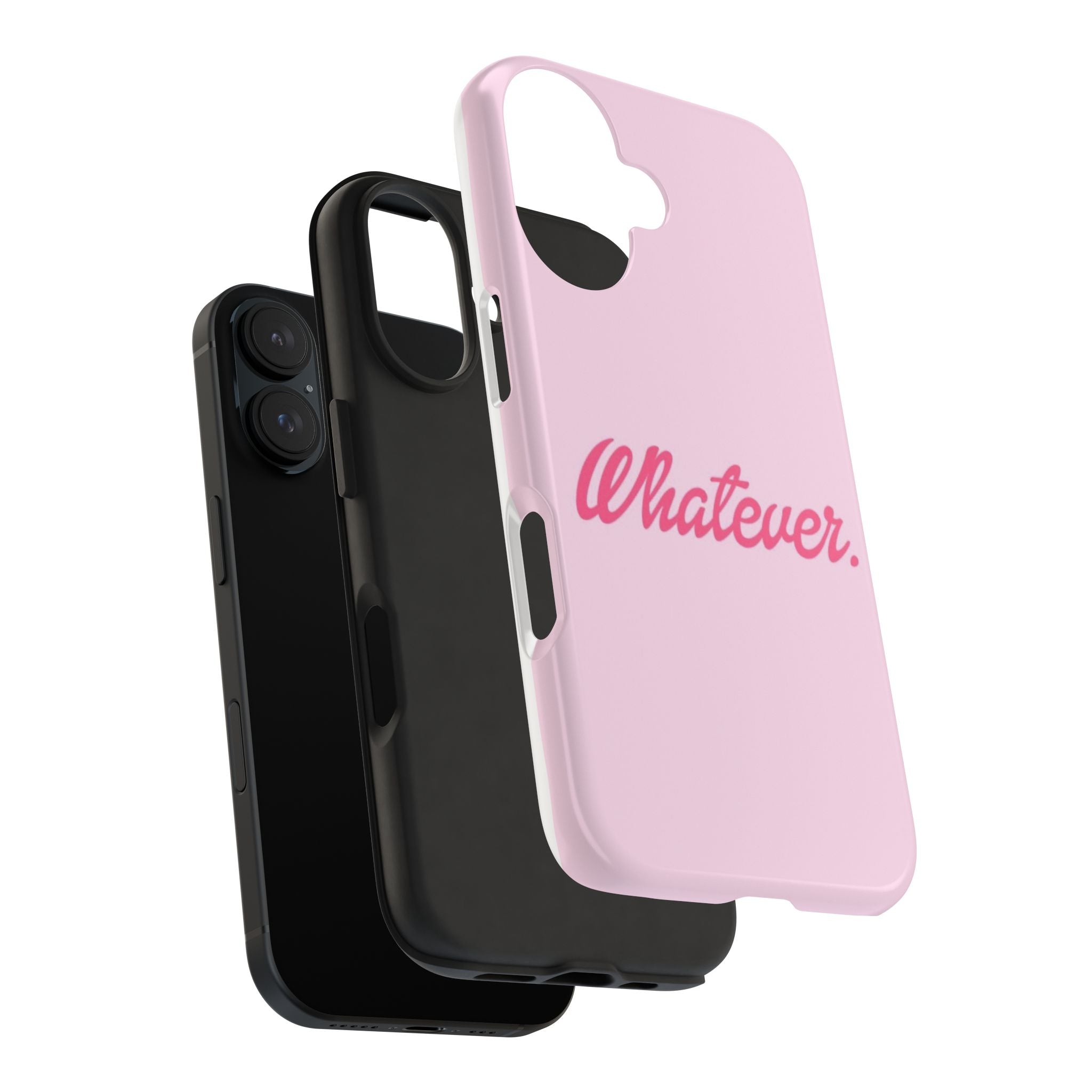 Whatever Pink Tough Phone Case — Protective iPhone Case with Retro Script