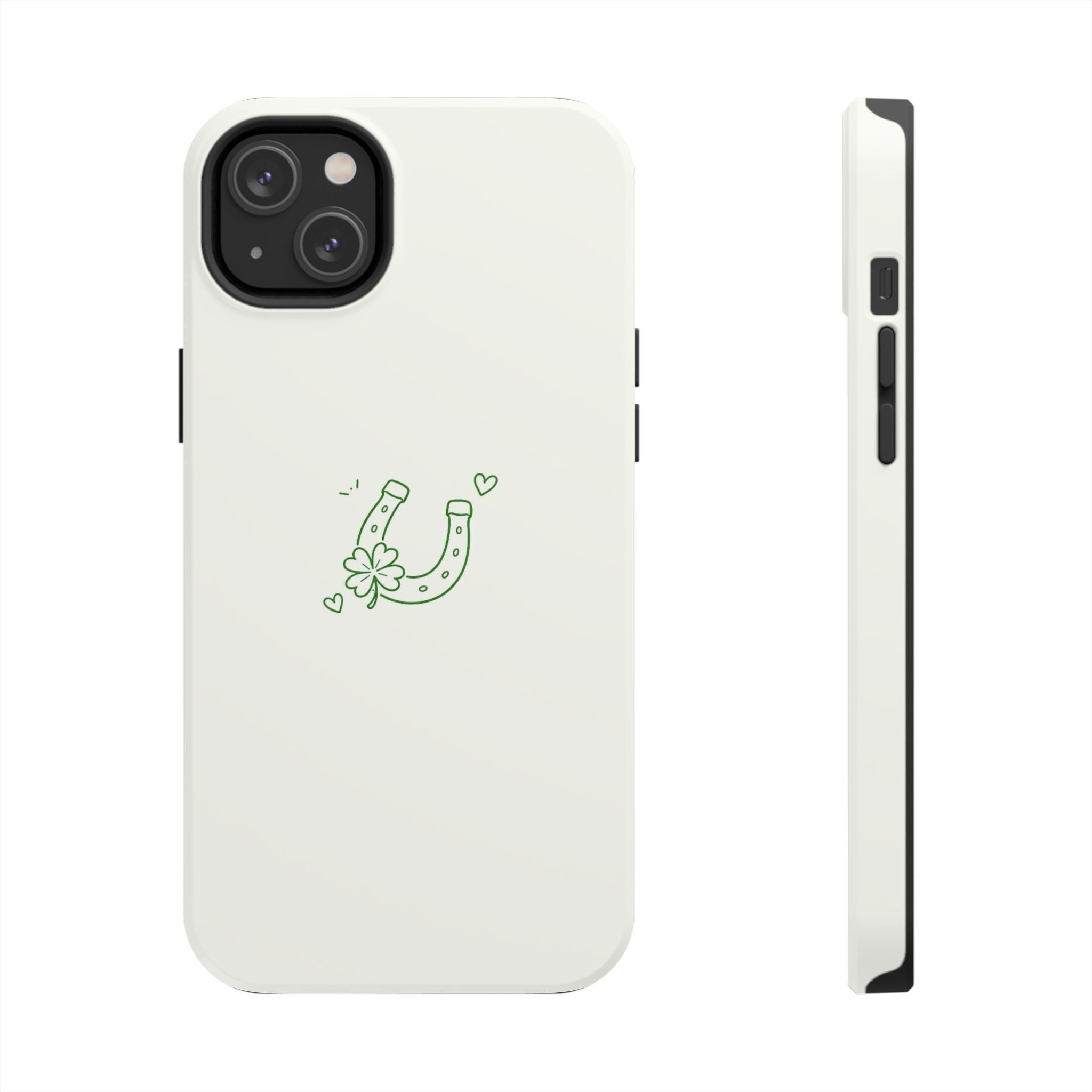 Lucky Clover Horseshoe Tough Phone Case — Minimal St. Patrick’s Day Protection