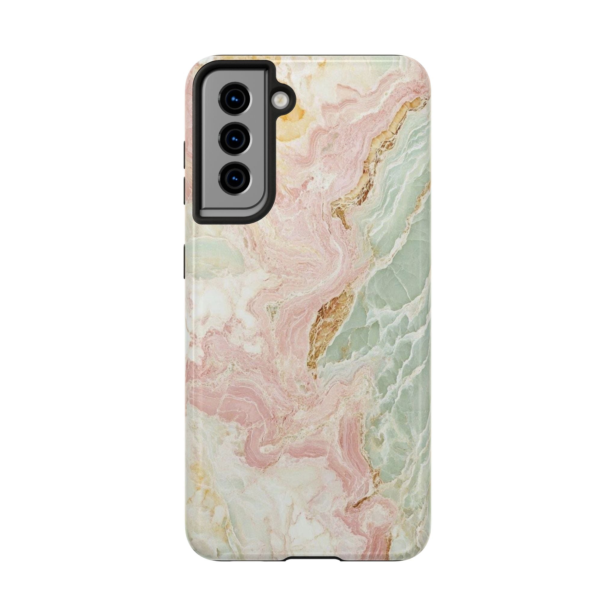 Pastel Marble Tough Phone Case – Protective iPhone Cover with Pink & Mint Swirl