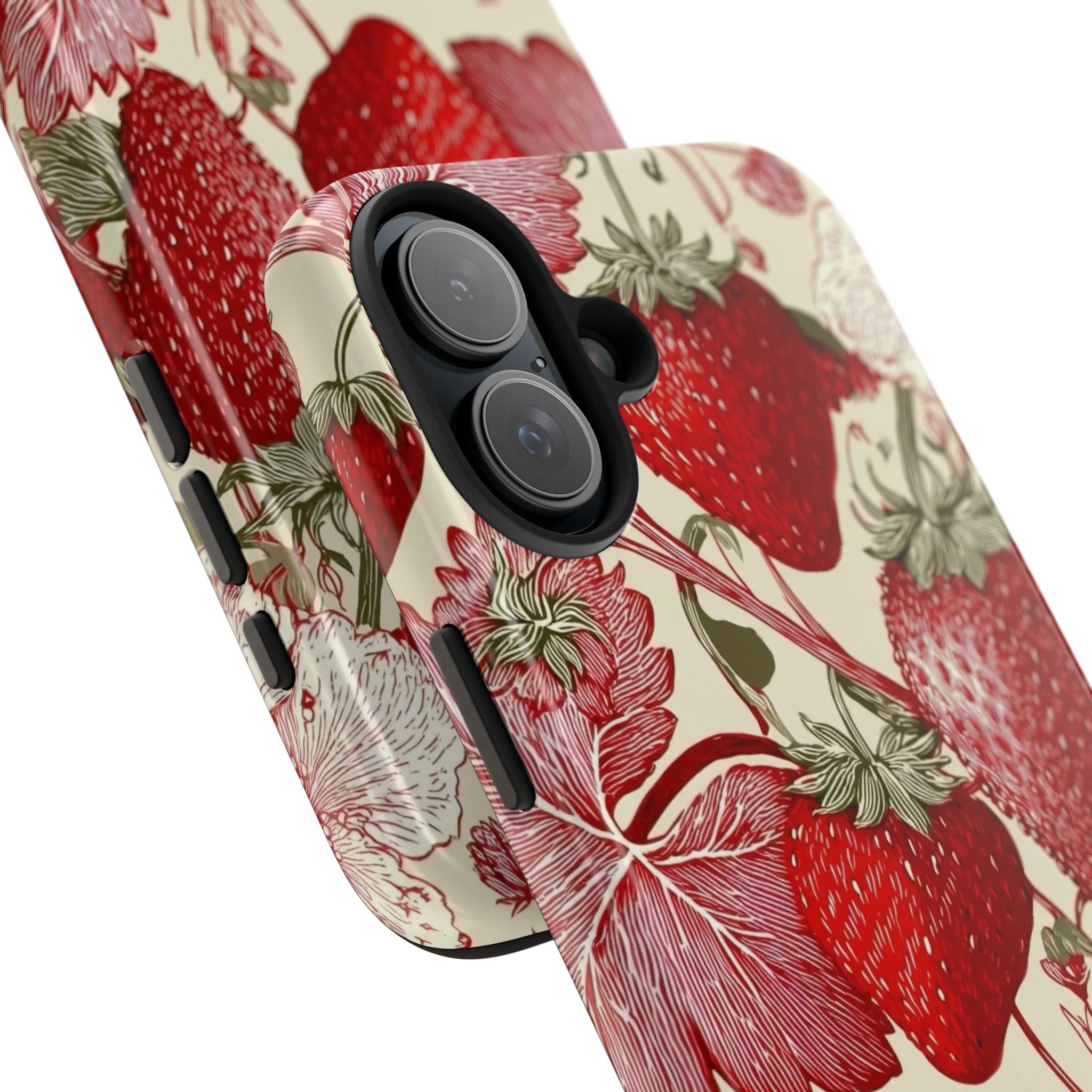 Strawberry Vintage Tough Phone Case — Protective Floral iPhone Cover