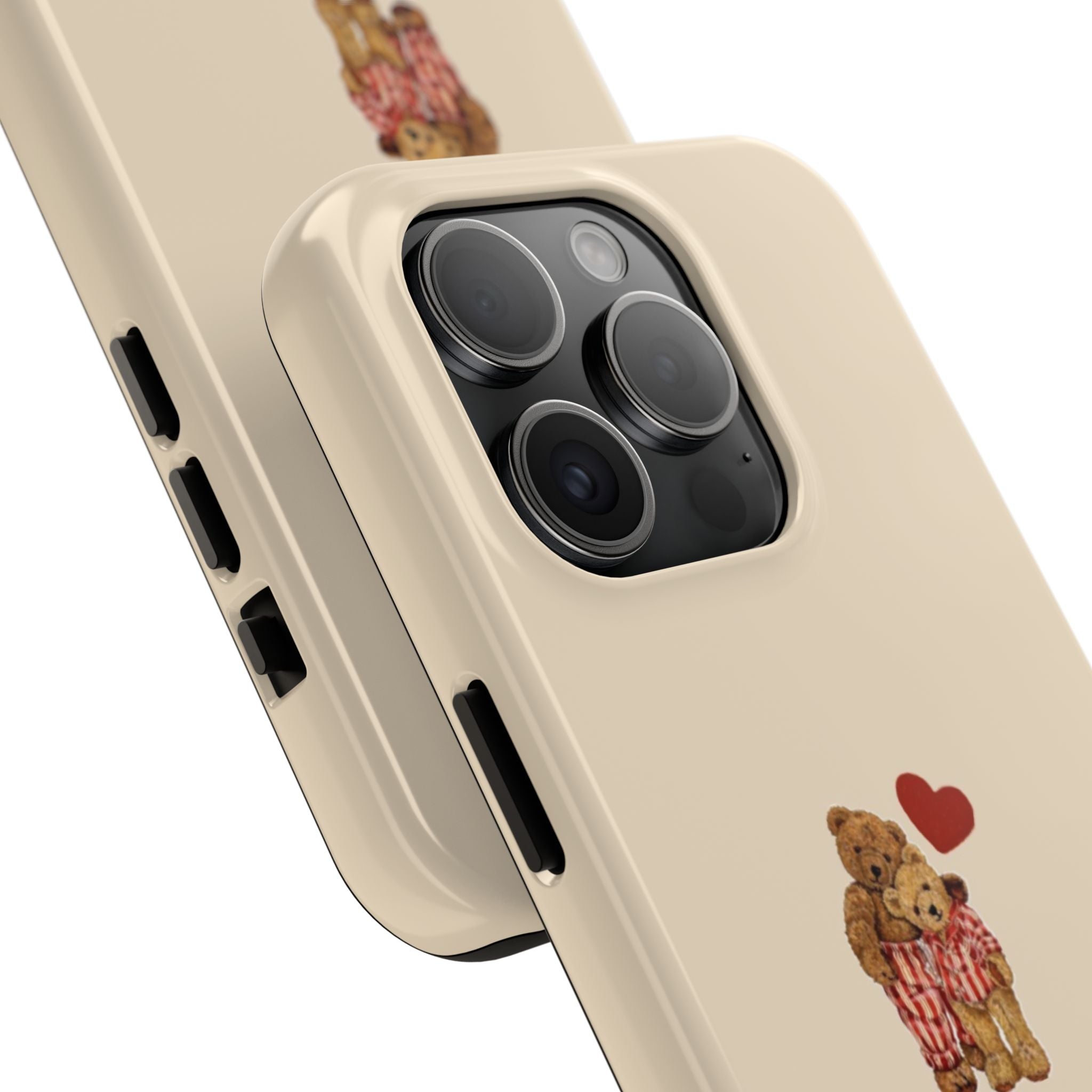 Tough Phone Case — Cute Teddy Bear with Heart Protective Cover