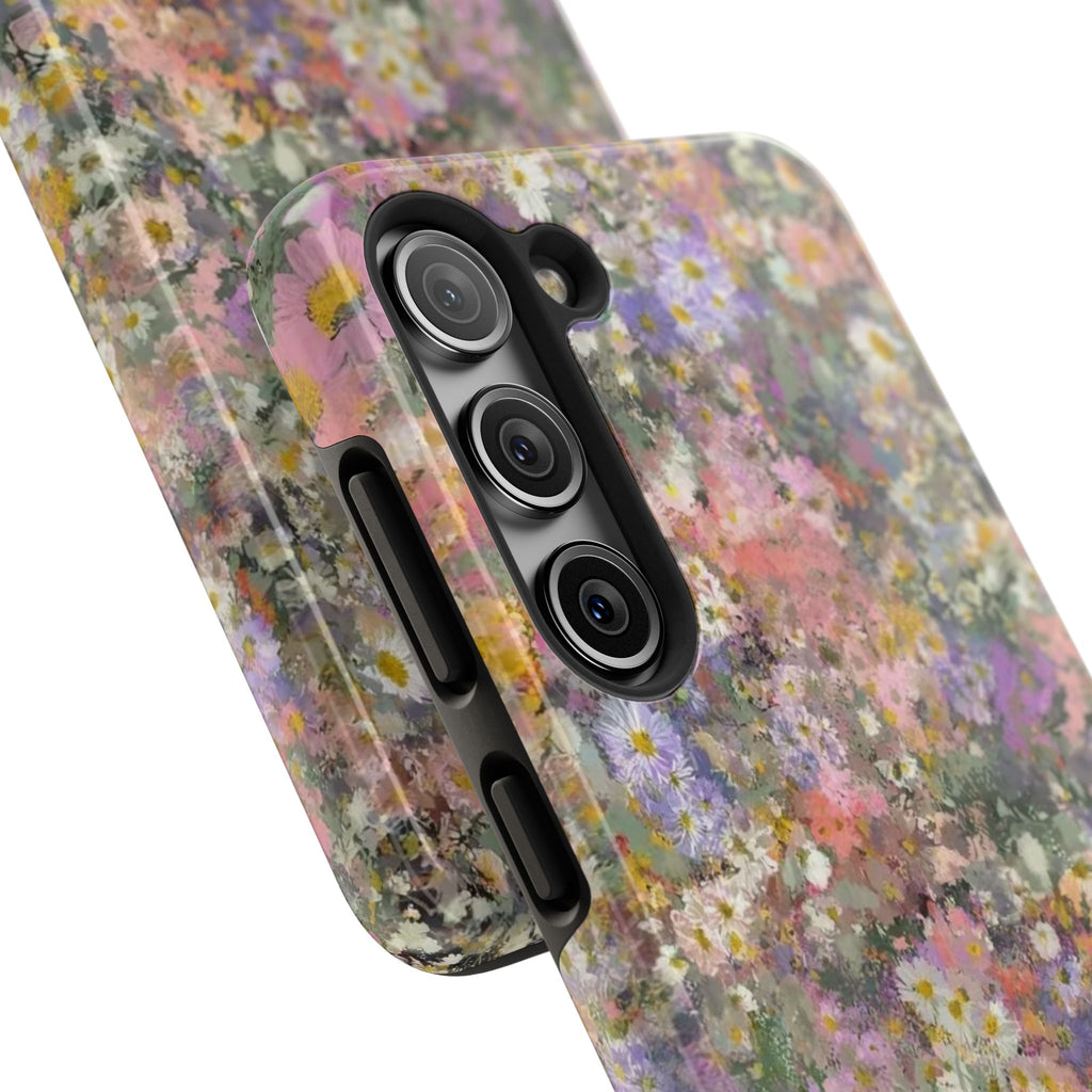 Floral Impression Tough Phone Case — Pastel Meadow Protective Cover