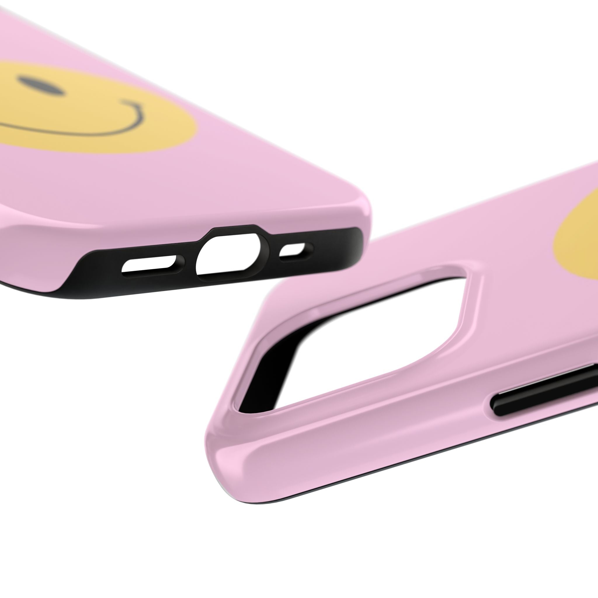 Smiley Pink Tough Phone Case — Cute Retro Happy Face Protective Cover