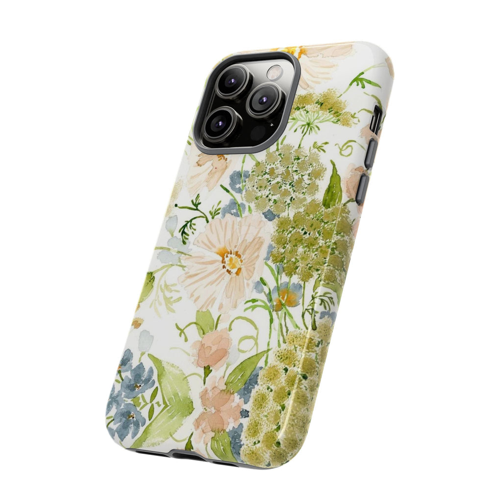 Floral Watercolor Phone Case — Pastel Garden Tough Case