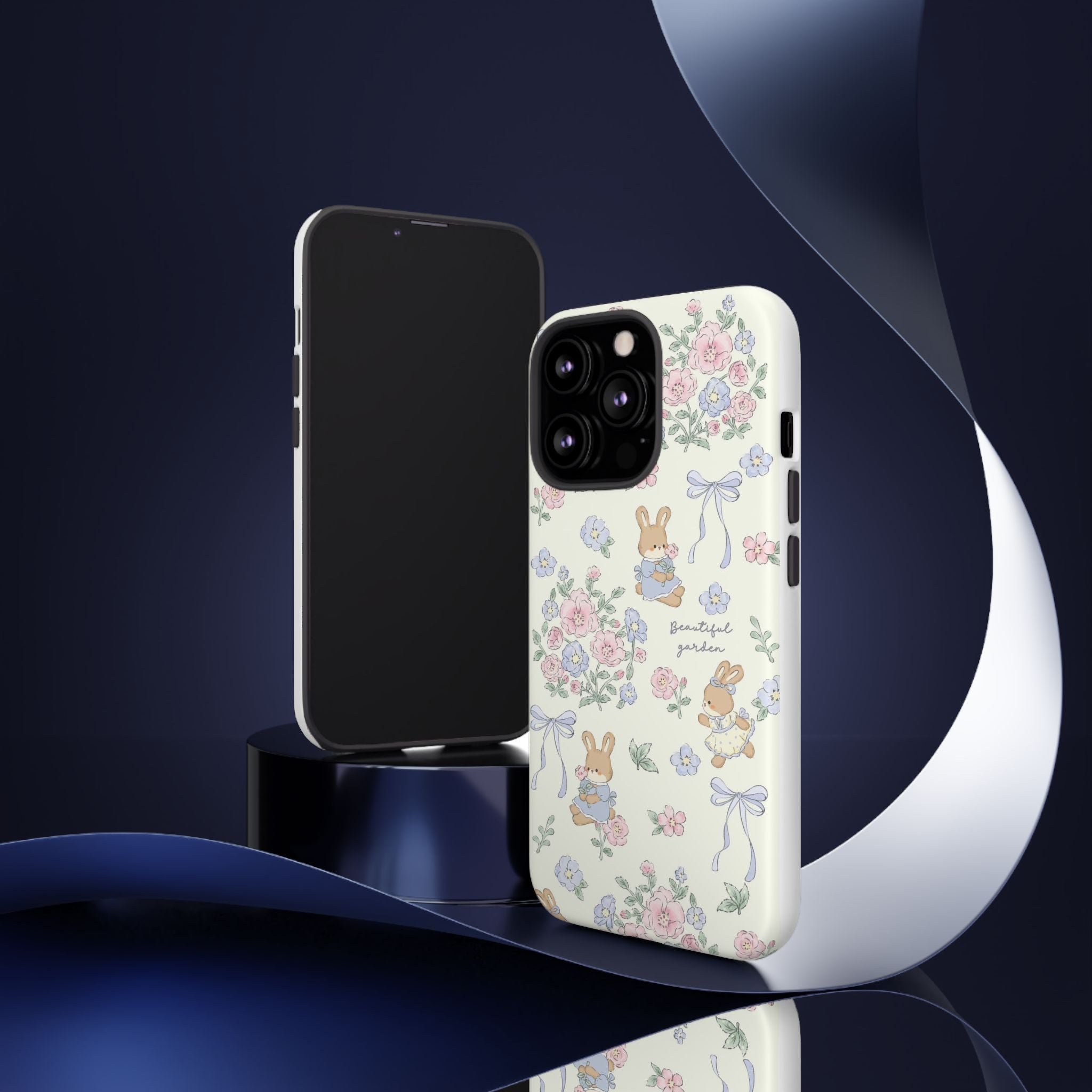 Floral Bunny Phone Case — "Beautiful Garden" Protective iPhone Cover