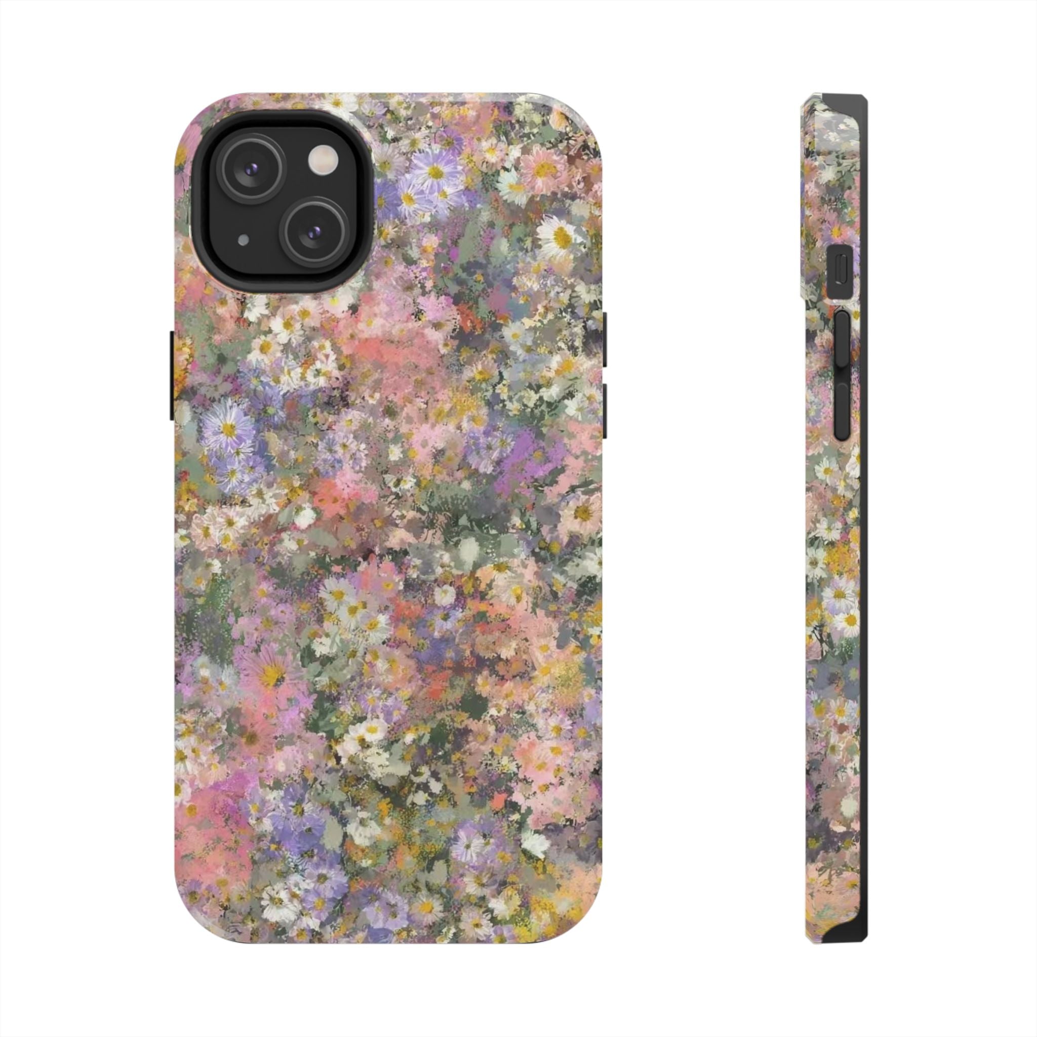 Floral Impression Tough Phone Case — Pastel Meadow Protective Cover