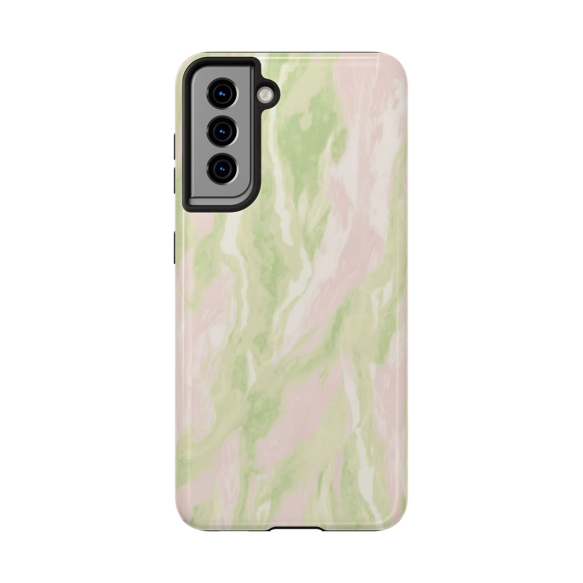 Pastel Marble Tough Phone Case — Pink & Sage Protective Phone Cover