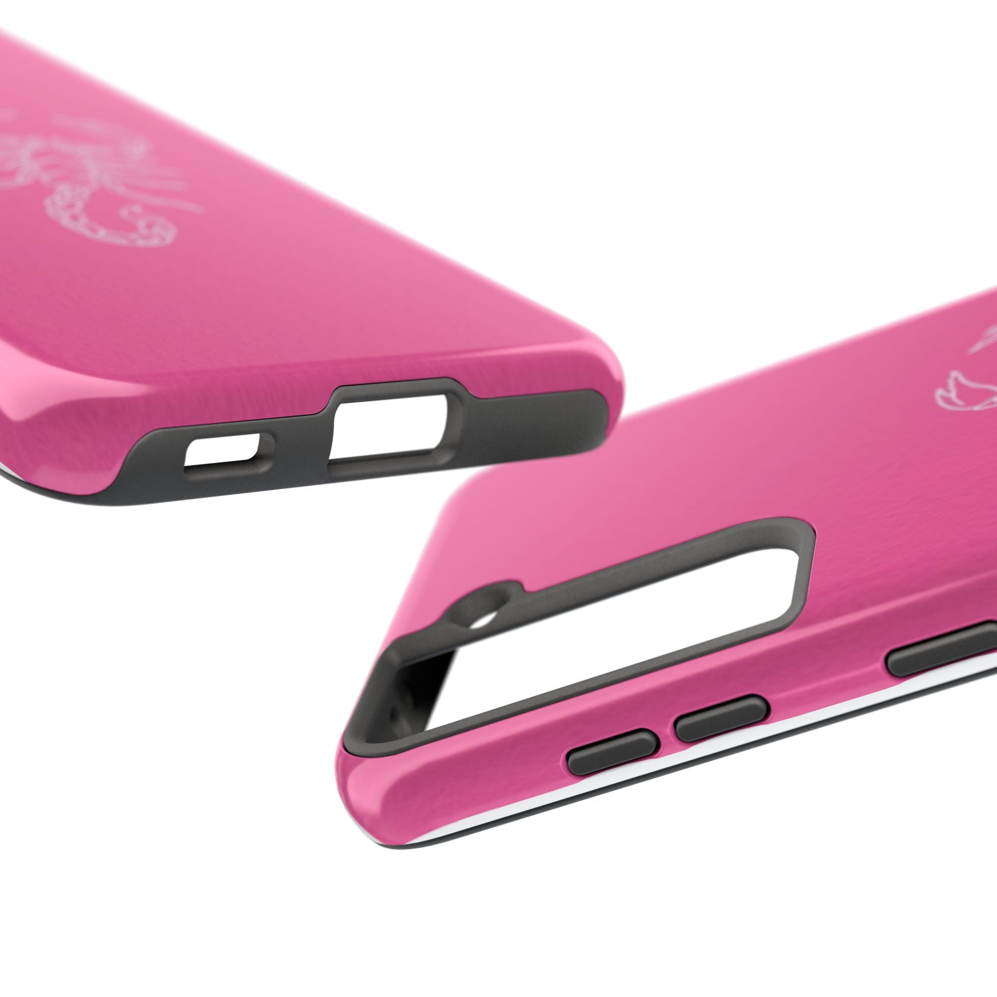 Pink Scorpion Tough Phone Case — Protective iPhone Case with White Scorpion Design