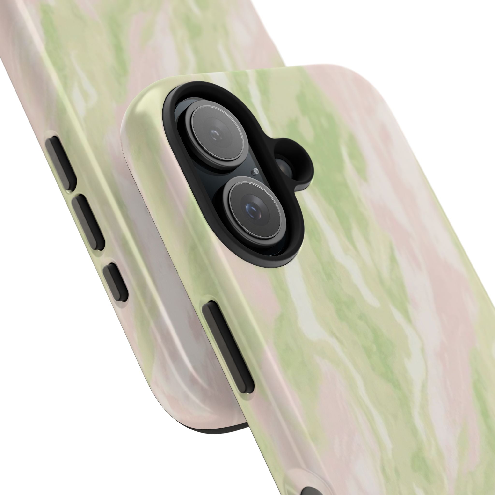Pastel Marble Tough Phone Case — Pink & Sage Protective Phone Cover