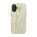 Pastel Marble Tough Phone Case — Pink & Sage Protective Phone Cover