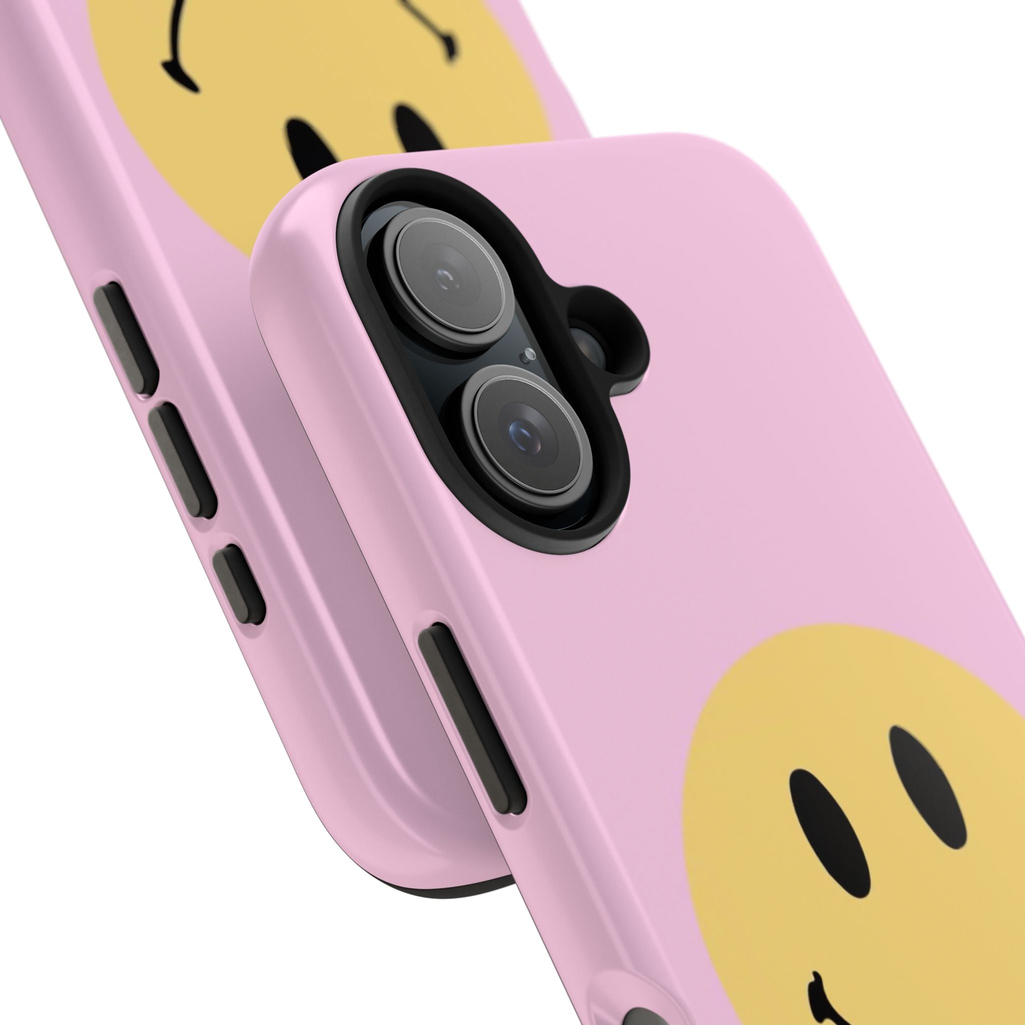 Smiley Pink Tough Phone Case — Cute Retro Happy Face Protective Cover
