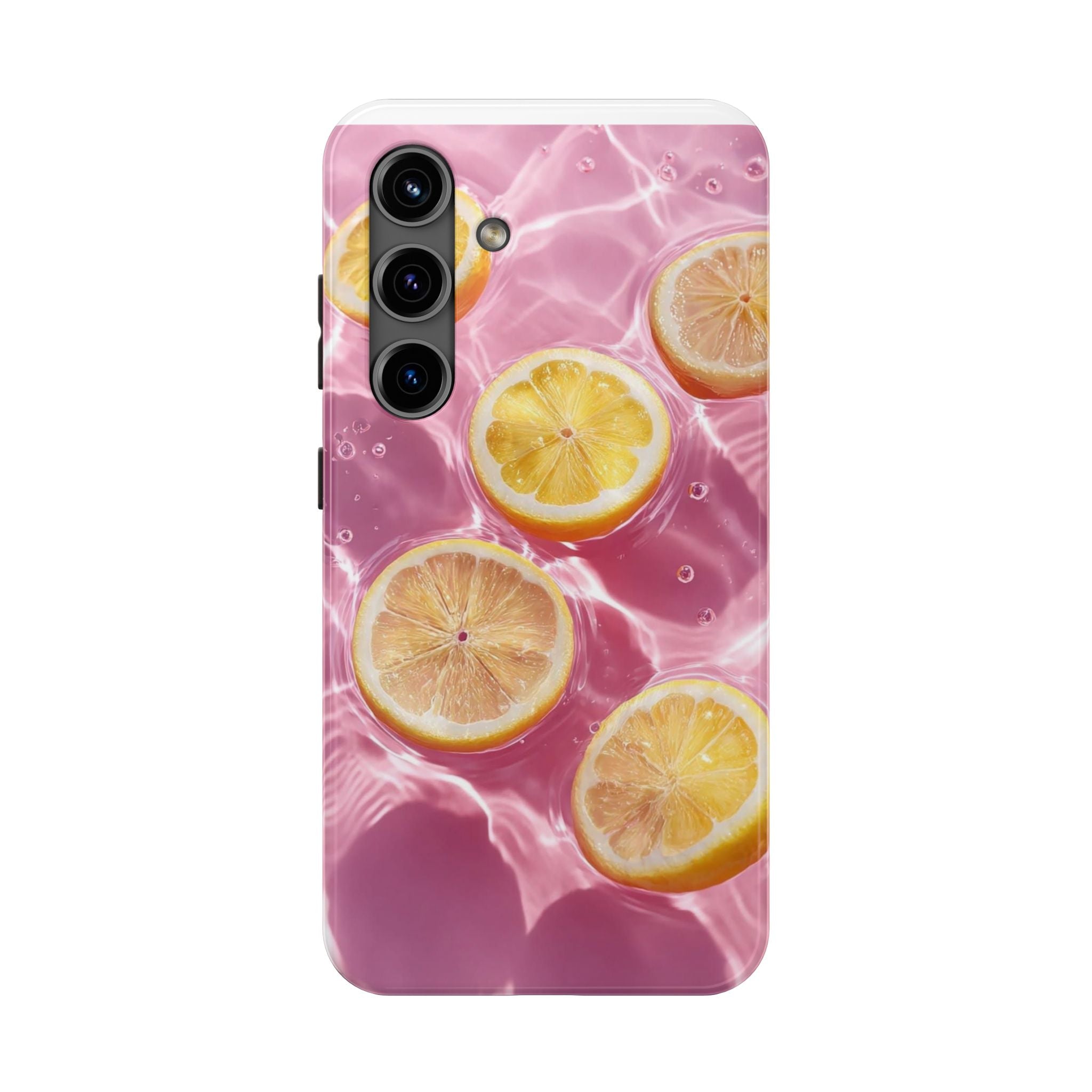 Tough Phone Case — Pink Citrus Lemon Swim Design
