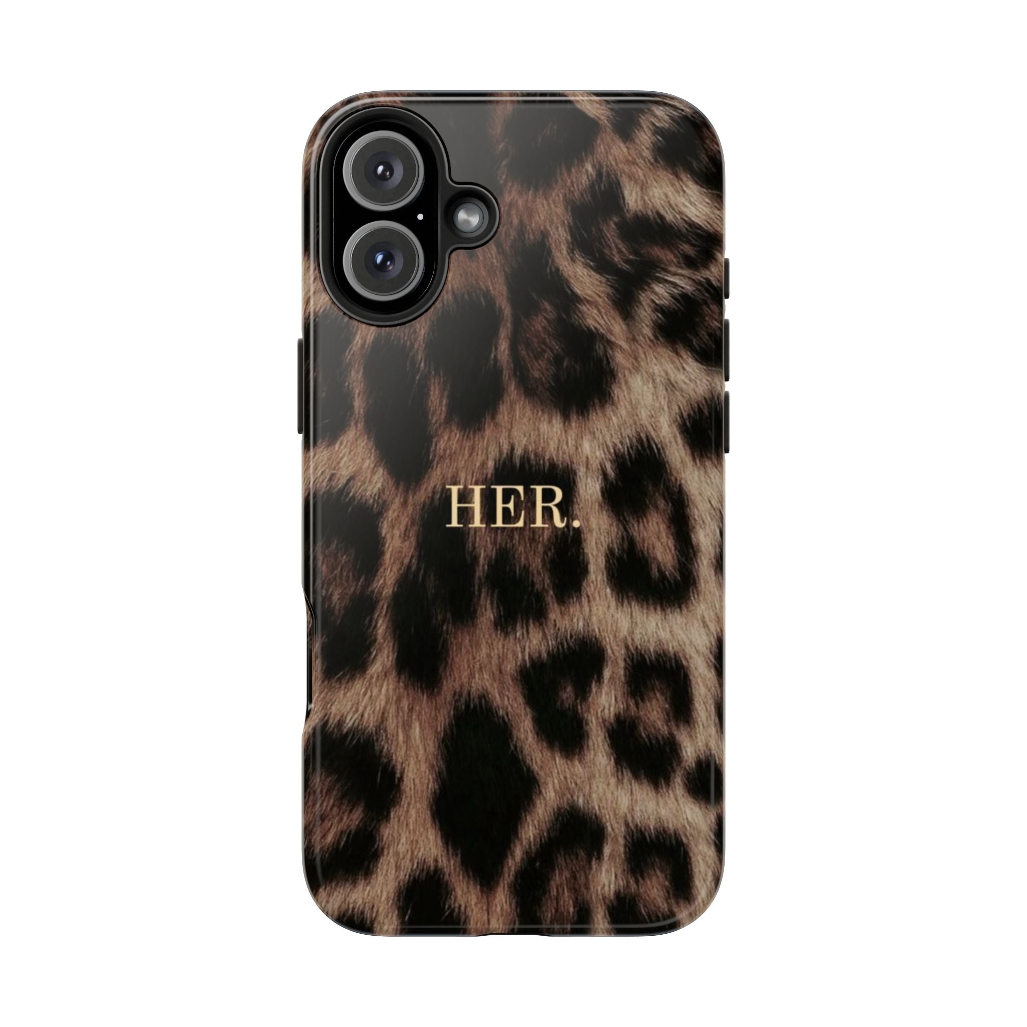Leopard Print 'HER.' Tough Phone Case — Stylish Protective iPhone Cover
