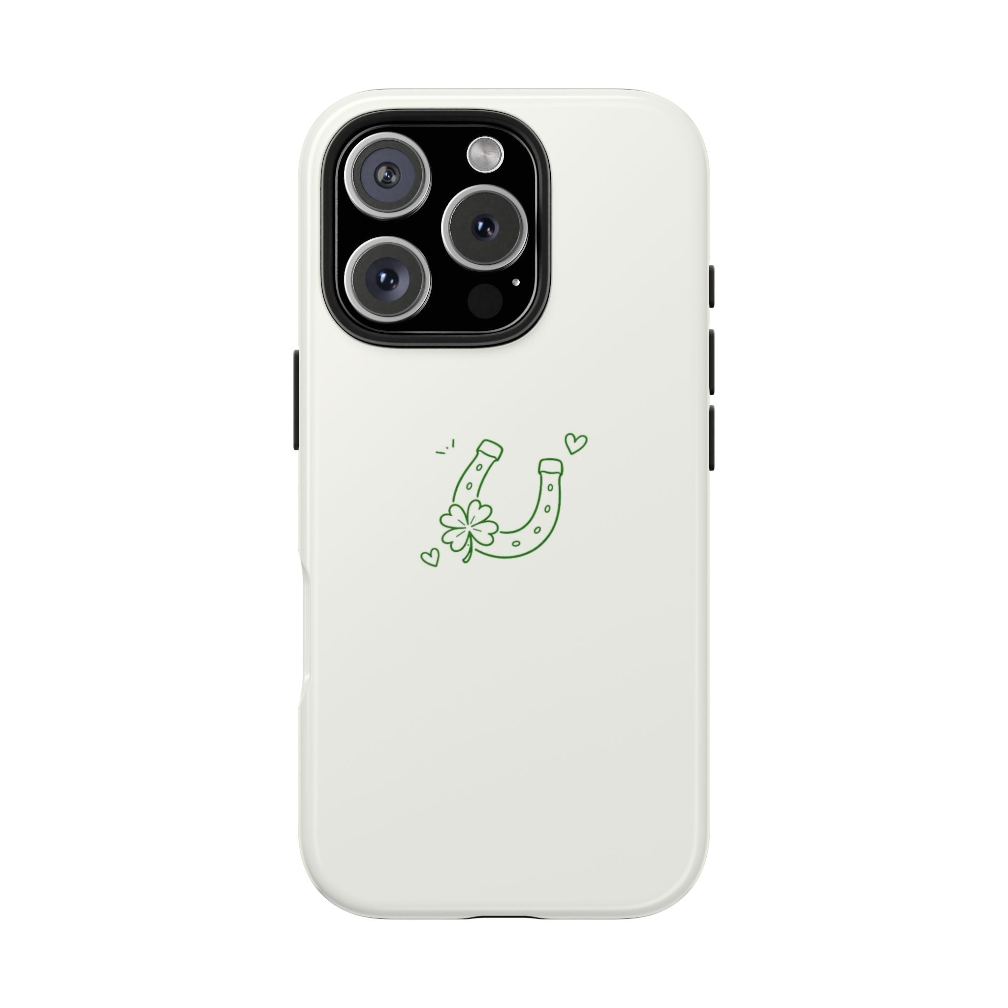 Lucky Clover Horseshoe Tough Phone Case — Minimal St. Patrick’s Day Protection
