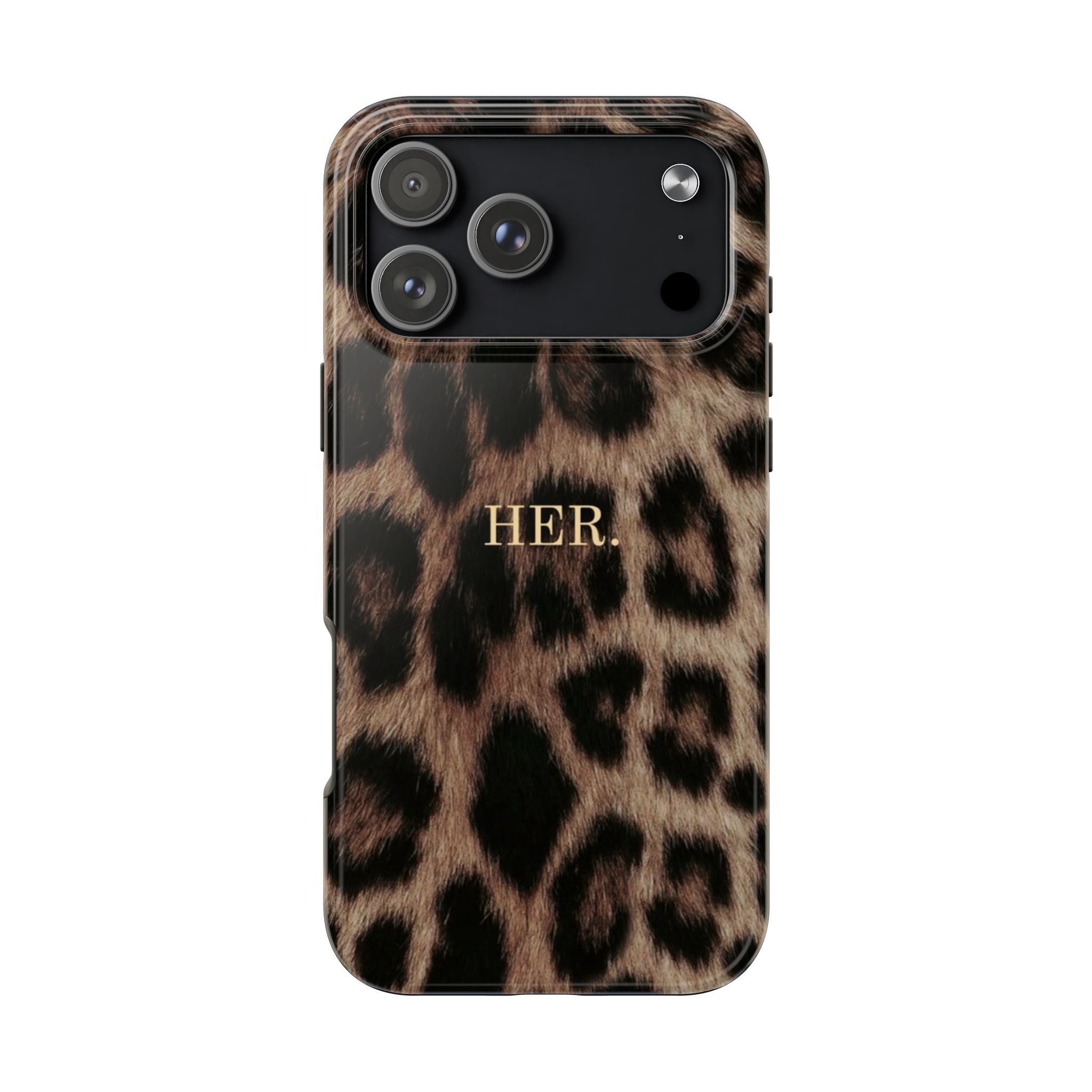 Leopard Print 'HER.' Tough Phone Case — Stylish Protective iPhone Cover