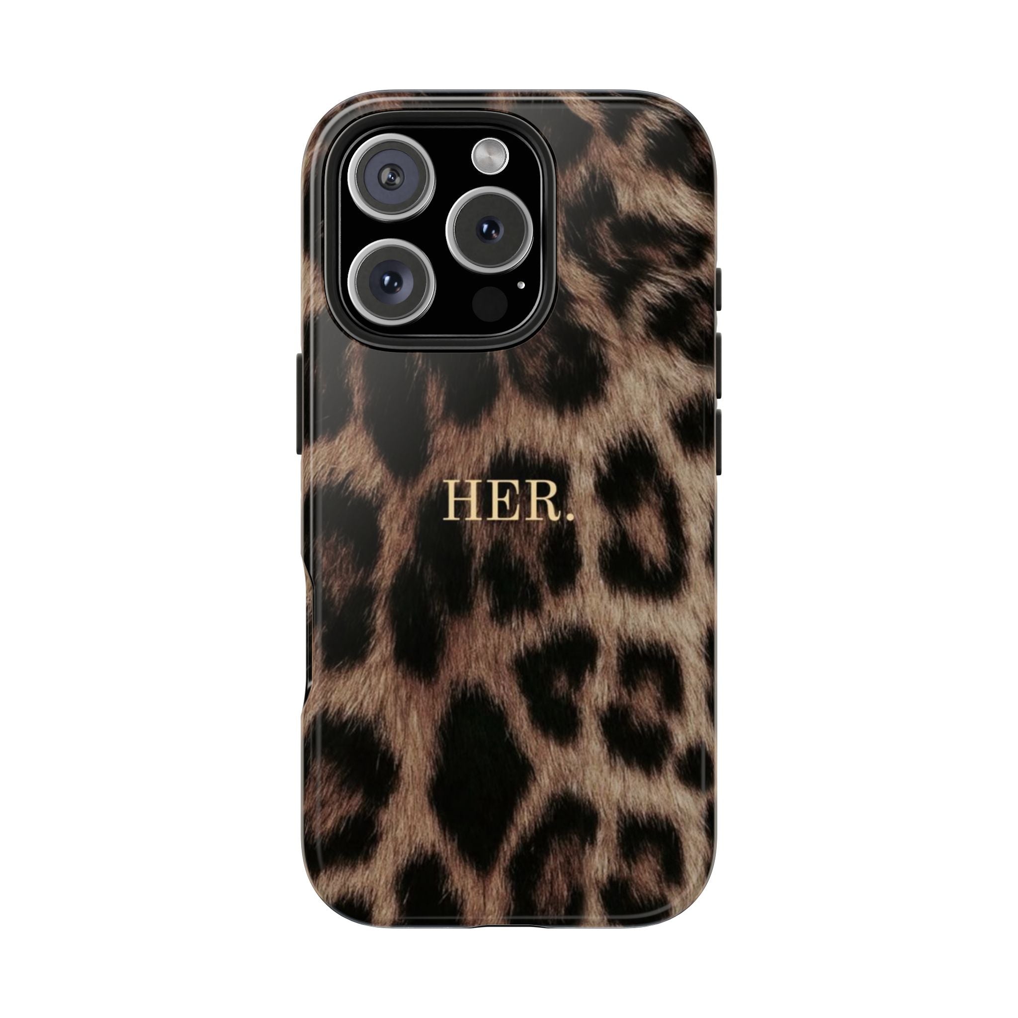Leopard Print 'HER.' Tough Phone Case — Stylish Protective iPhone Cover